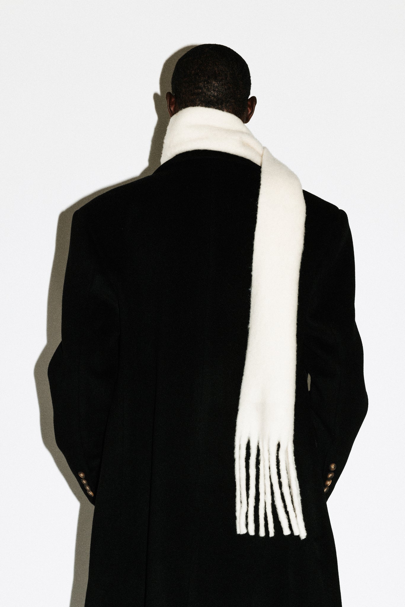 Beverly Brushed Wool Textural Scarf  |  Bone