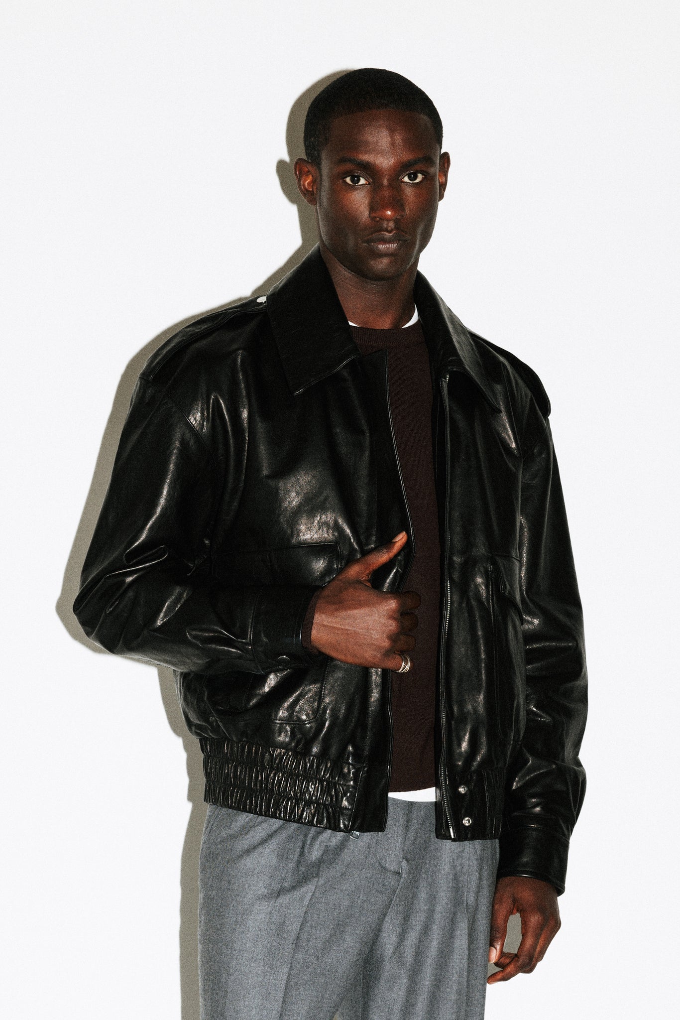 Hyperion Leather Flight Jacket  |  Black