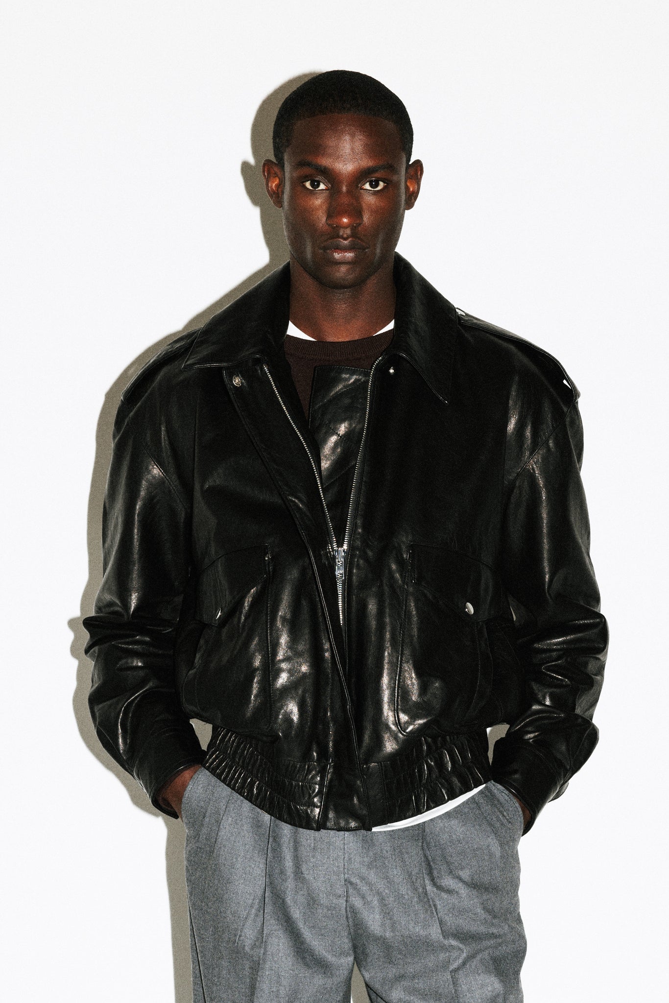 Hyperion Leather Flight Jacket  |  Black