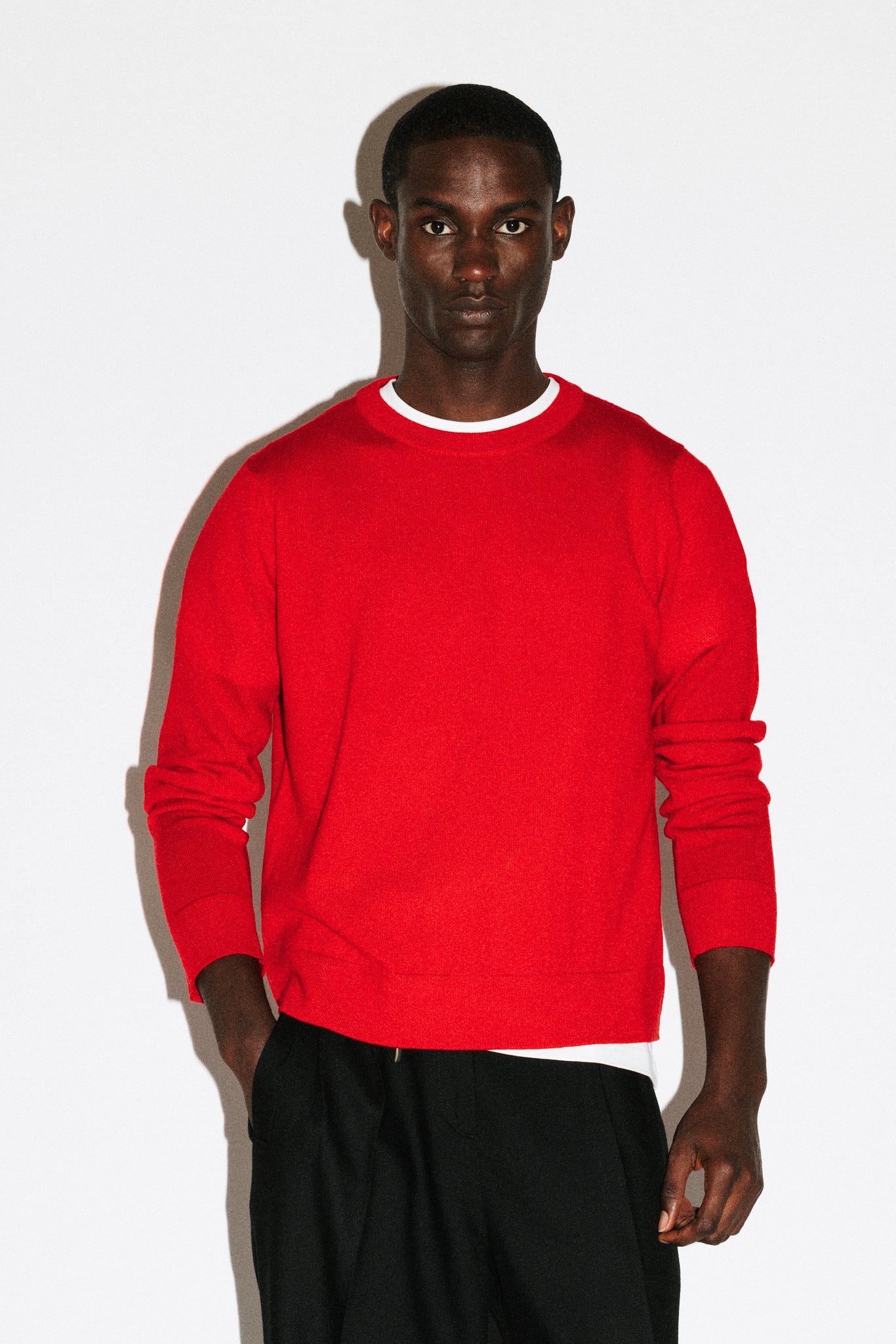 Hauser 90s Fit Crewneck Sweater  |  Red