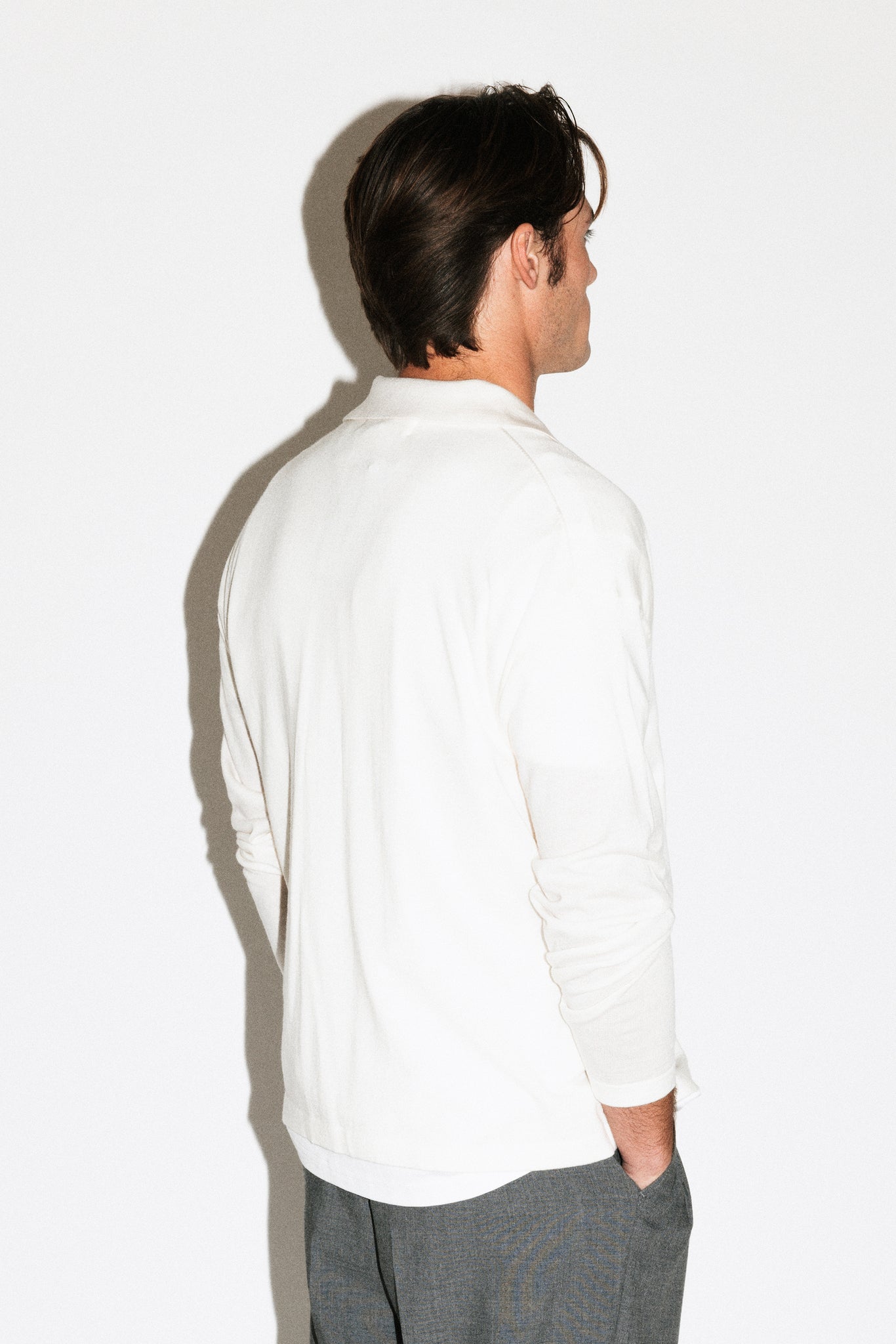 Lakeview Long Sleeve Merino Polo  |  Milk