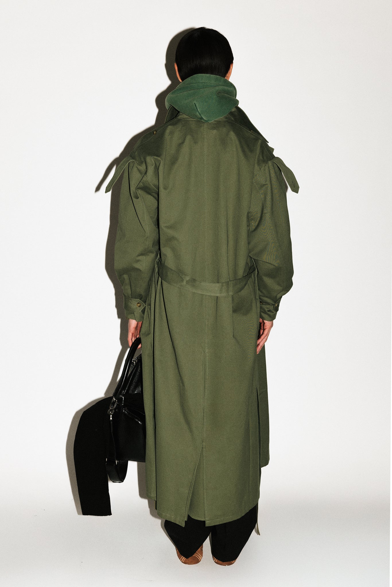 Julian Oversized Trench Coat | Khaki Green