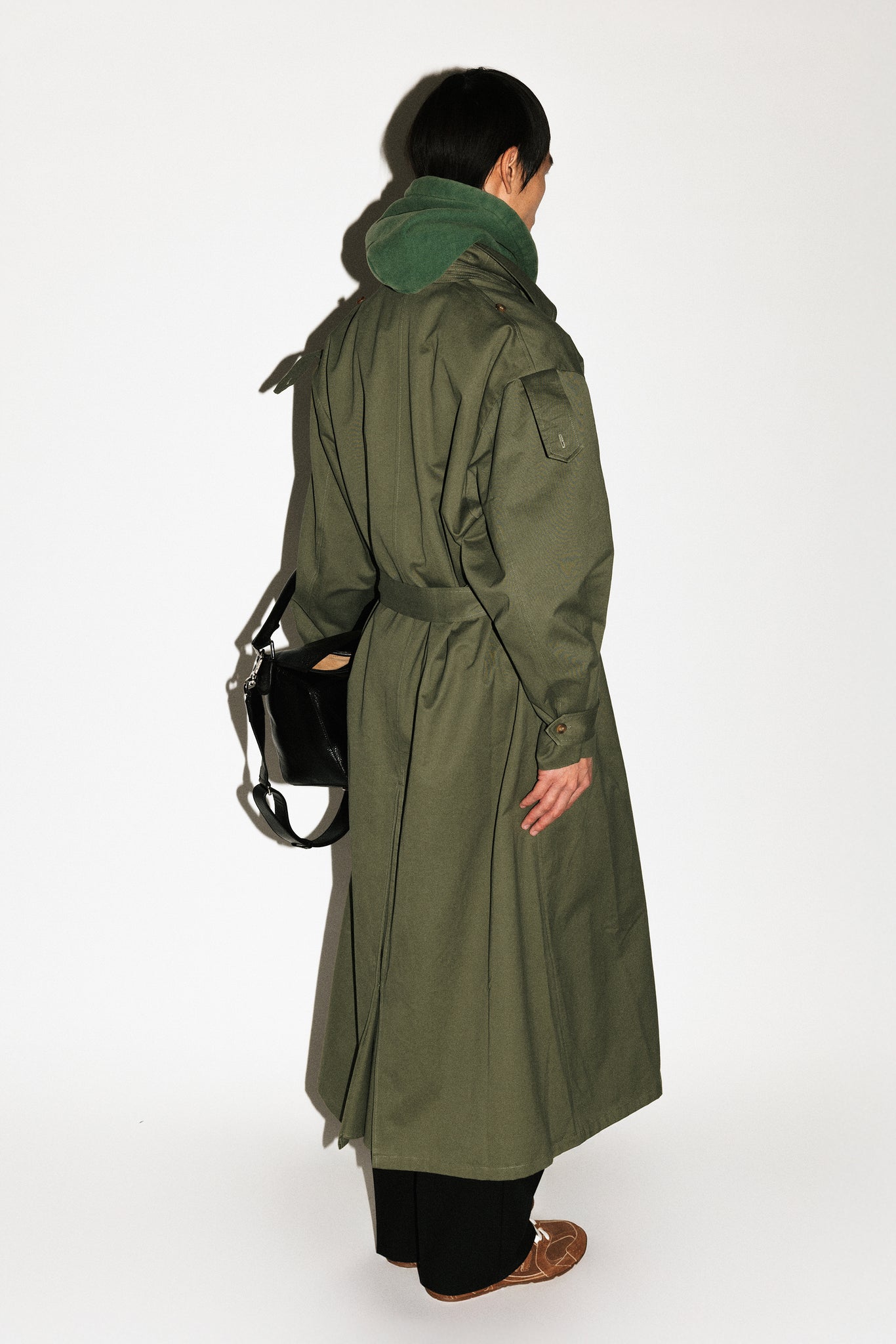 Julian Oversized Trench Coat | Khaki Green