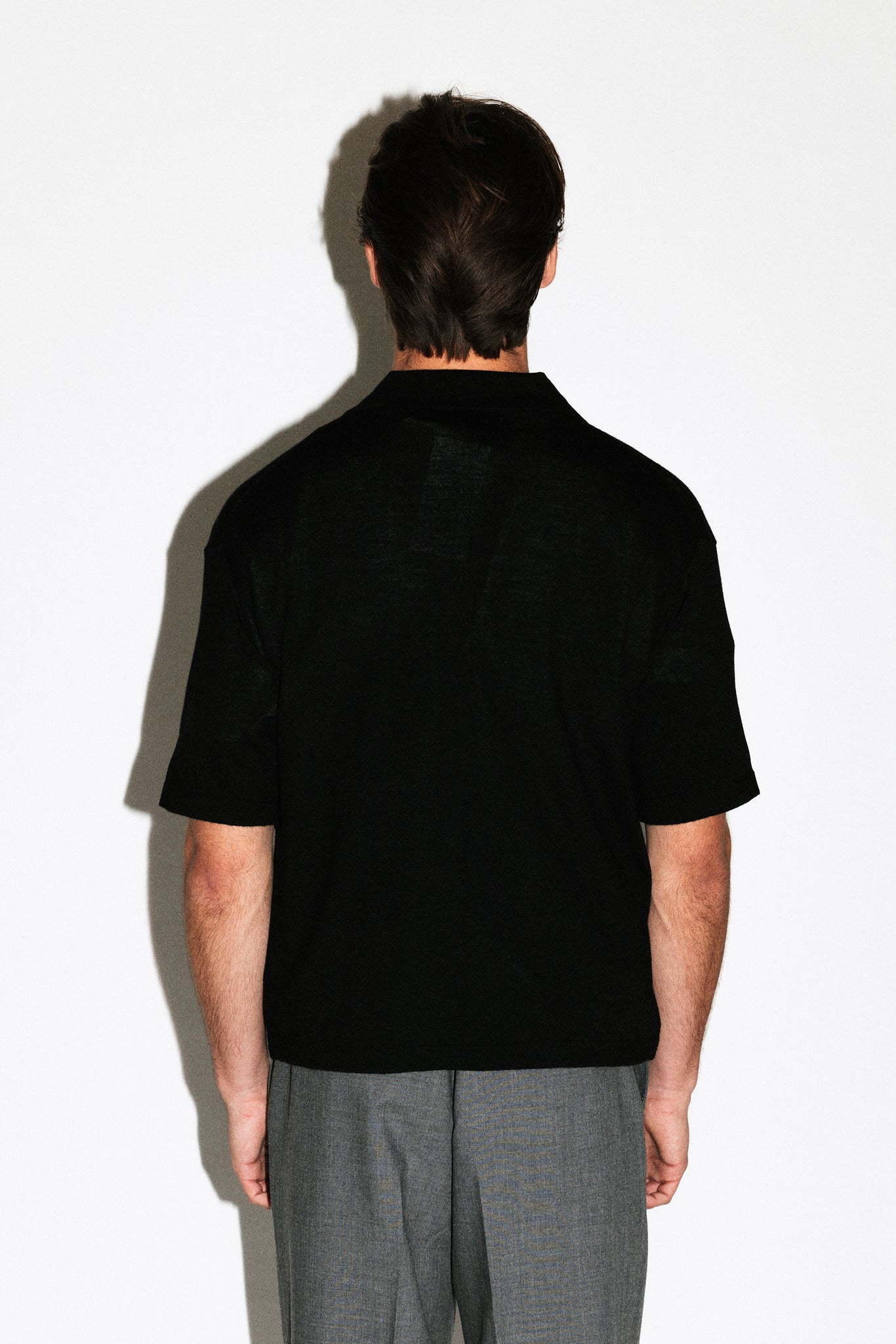 Deane Oversized Merino Polo  |  Black