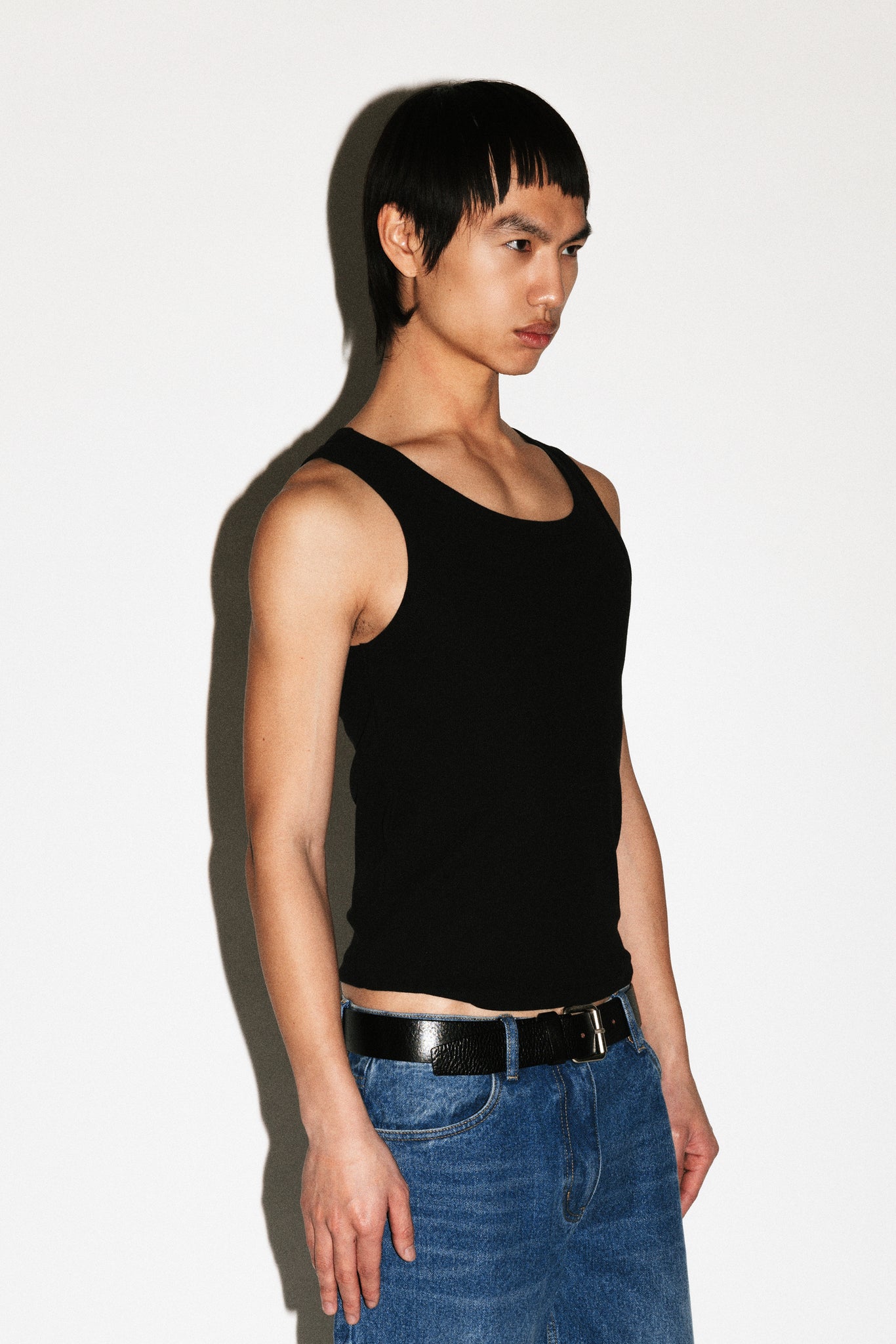 Wavecrest Square Neck Slim Tank  |  Black