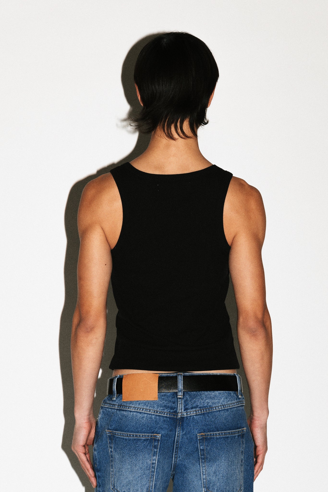 Wavecrest Square Neck Slim Tank  |  Black