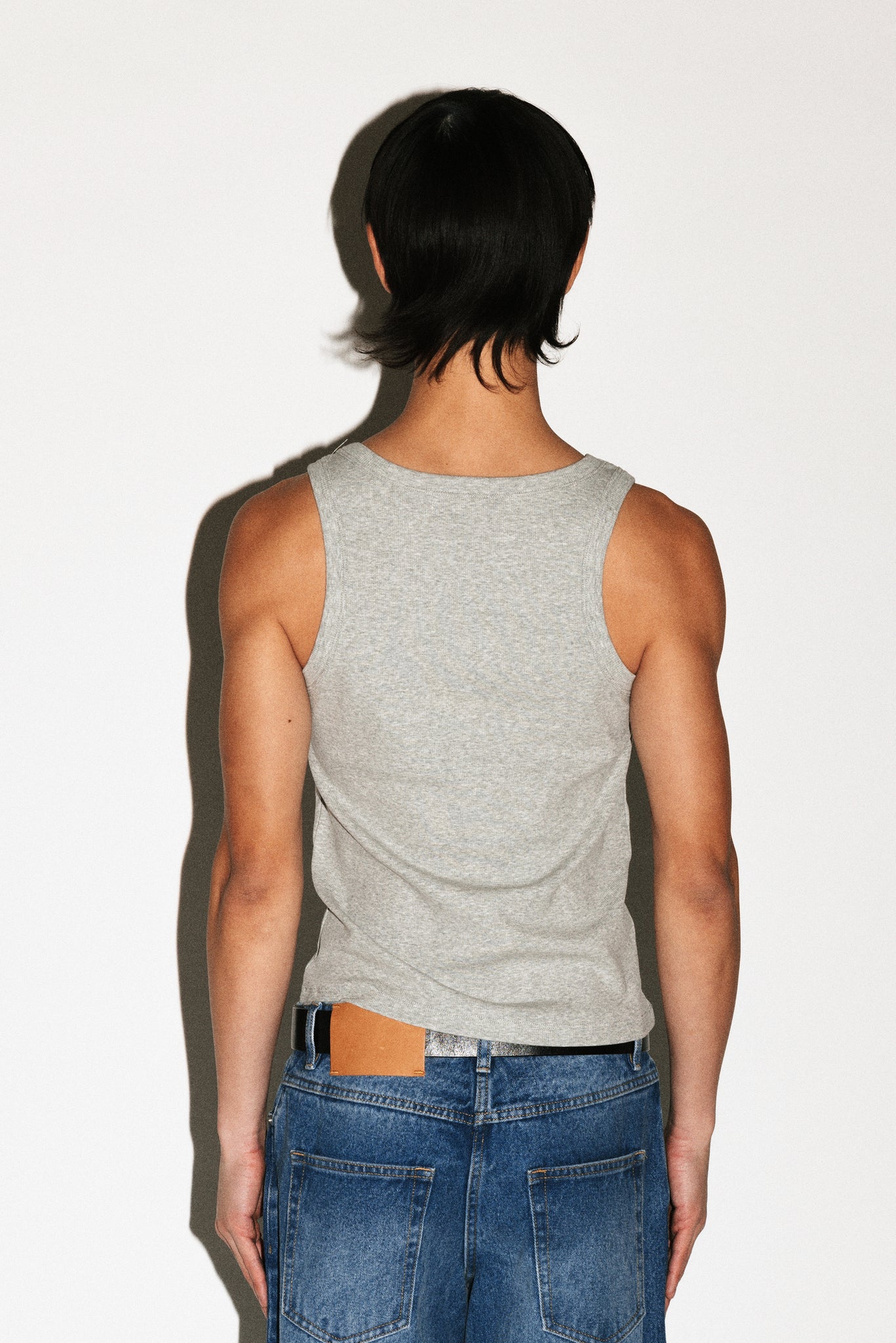 Wavecrest Square Neck Slim Tank  |  Grey Melange