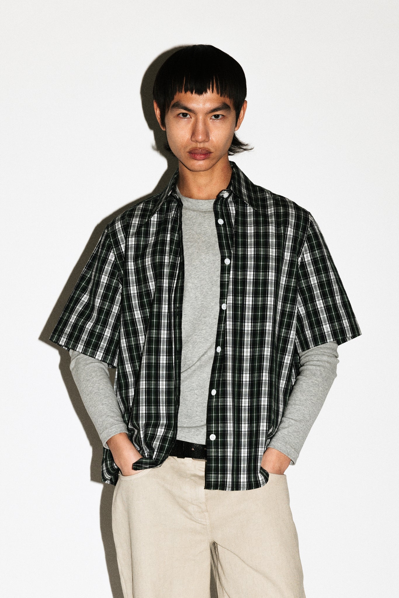 Zephyr Boxy Short-Sleeve Button Up Shirt  |  Plaid