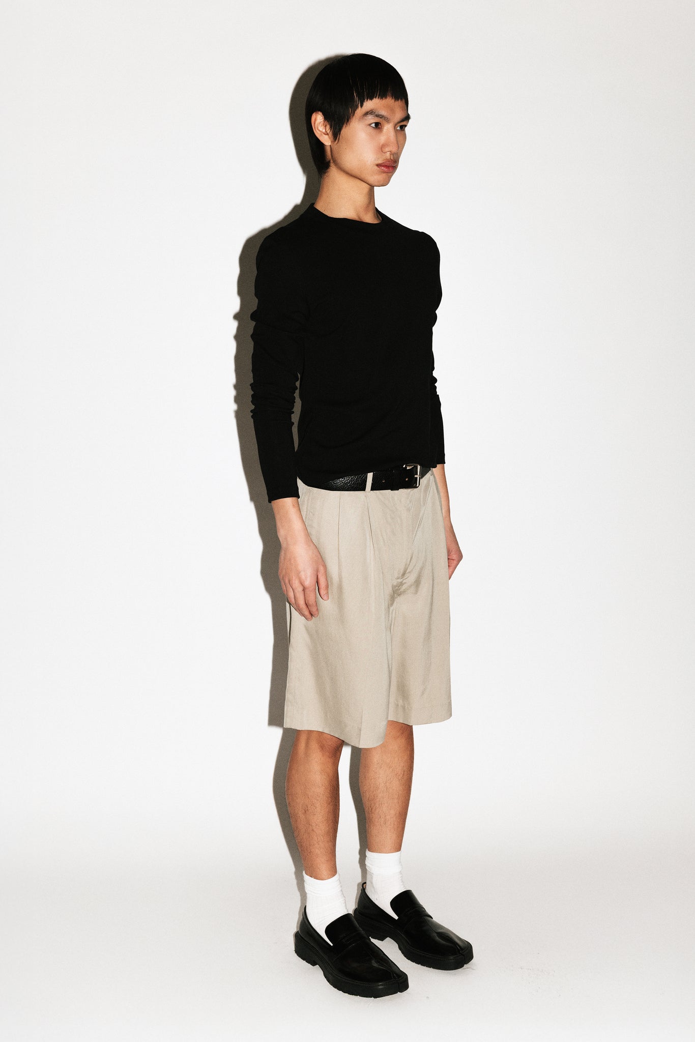 Moreno Pleated Bermuda Shorts  |  Taupe