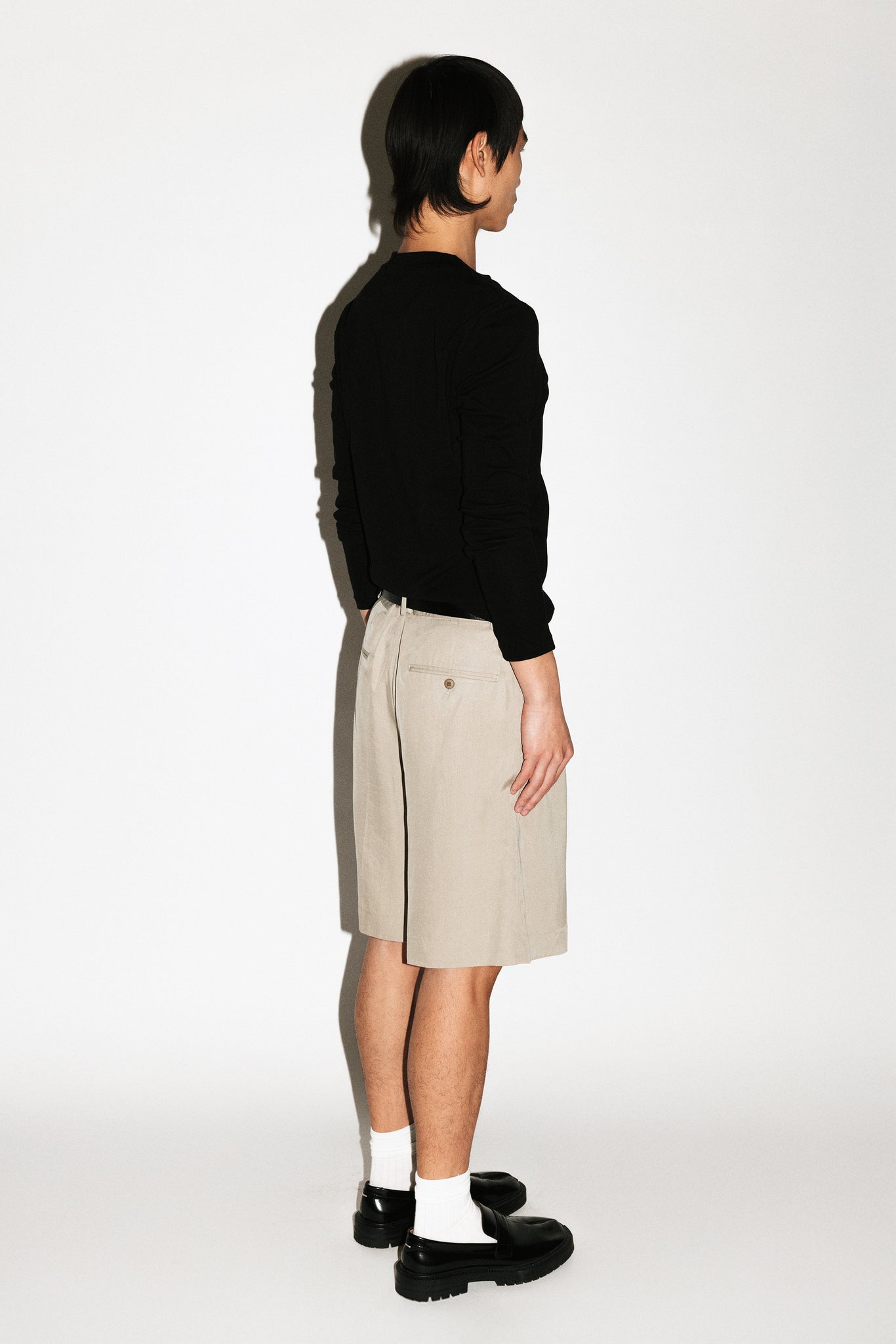 Moreno Pleated Bermuda Shorts  |  Taupe