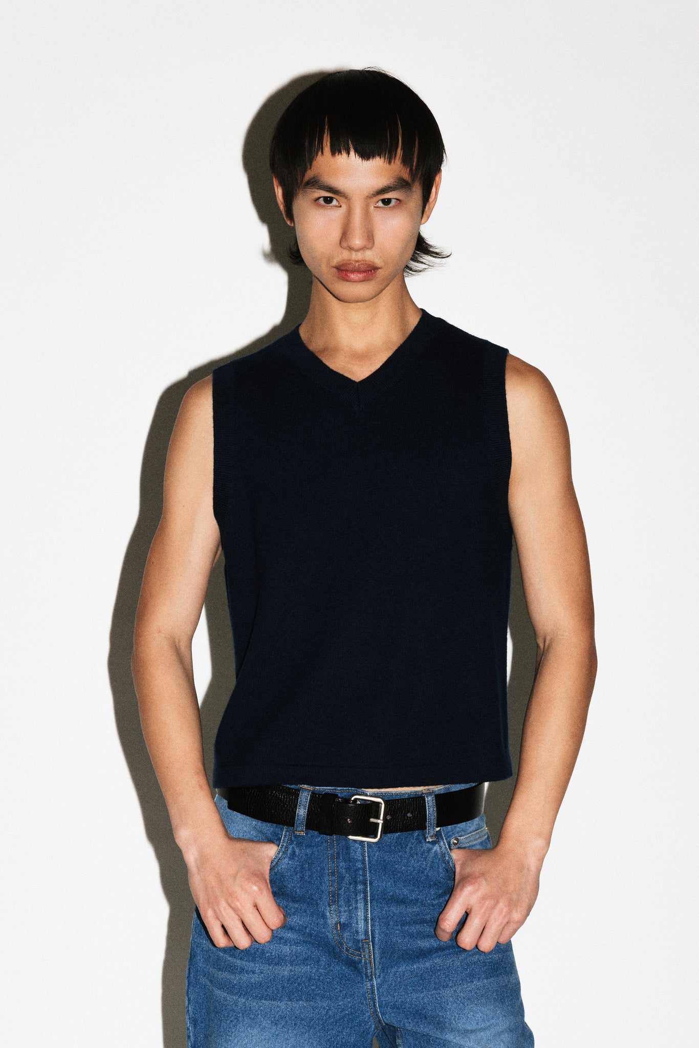 Berkeley Merino V-Neck Vest  |  Navy