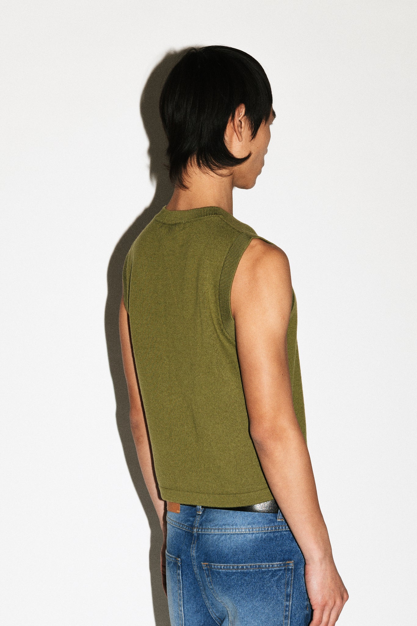 Berkeley Merino V-Neck Vest  |  Dill