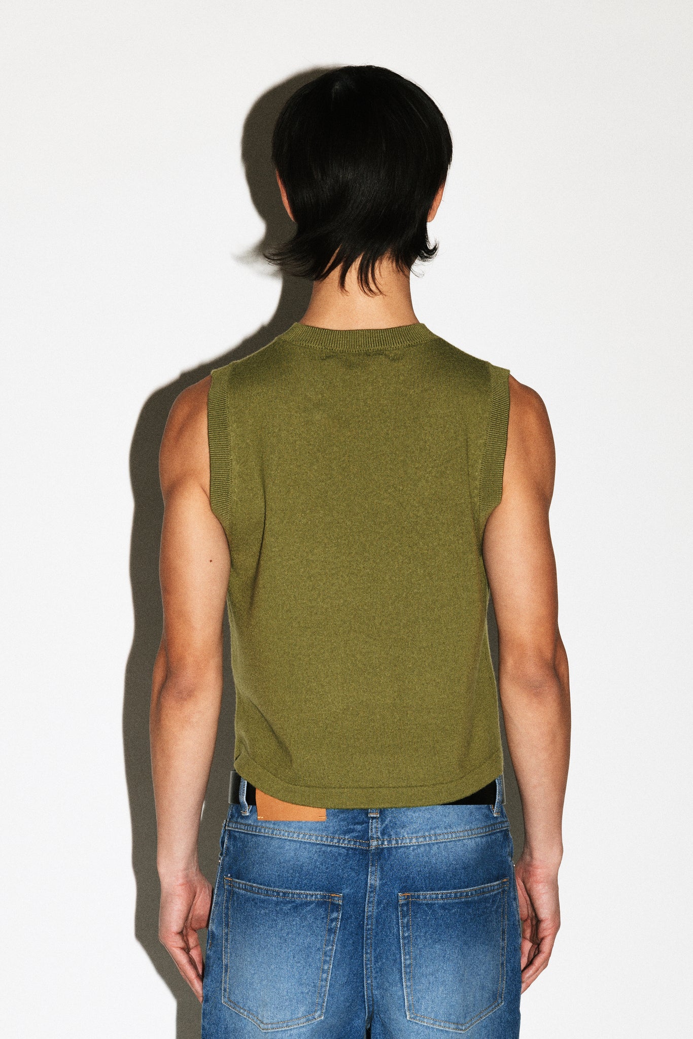 Berkeley Merino V-Neck Vest  |  Dill