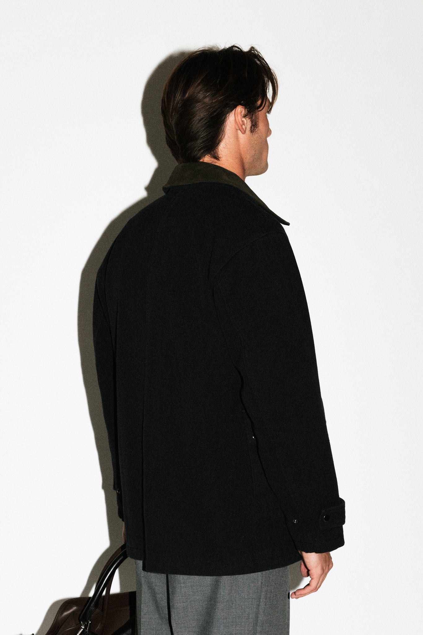 Brentwood Suede Collar Barn Jacket  |  Black