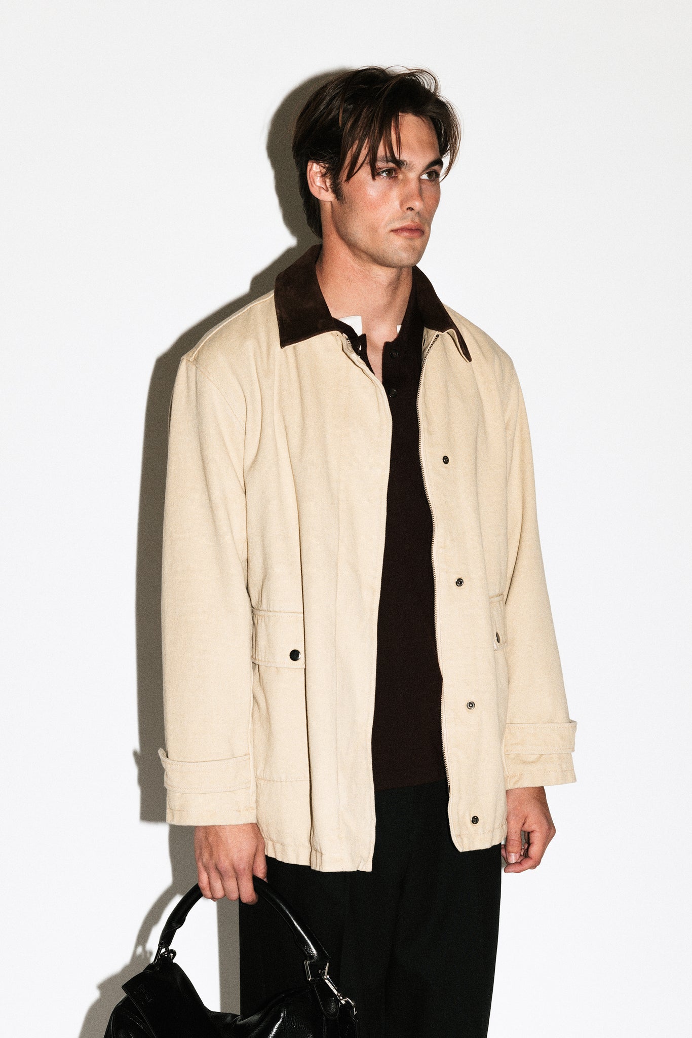 Brentwood Suede Collar Barn Jacket  |  Tan