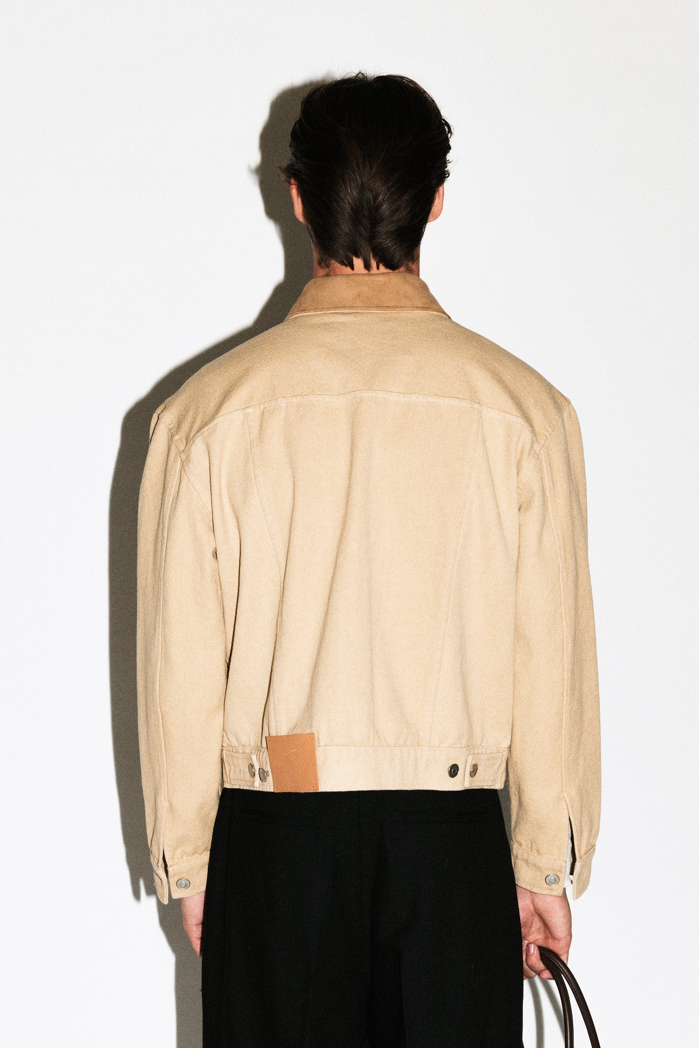 Runyon Suede Collar Denim Jacket  |  Tan