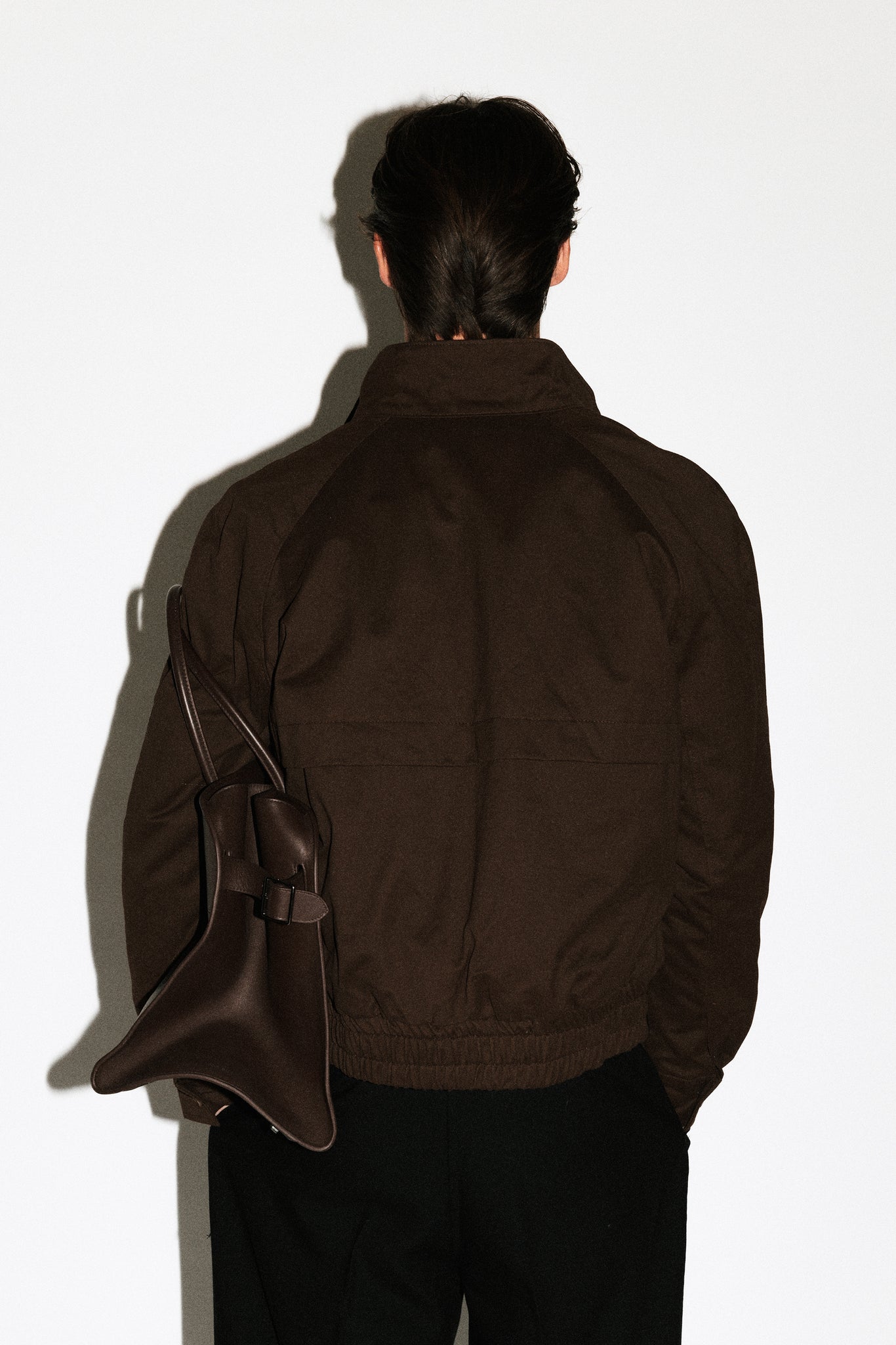 Terrace Suede Collar Harrington Jacket  |  Chocolate Brown