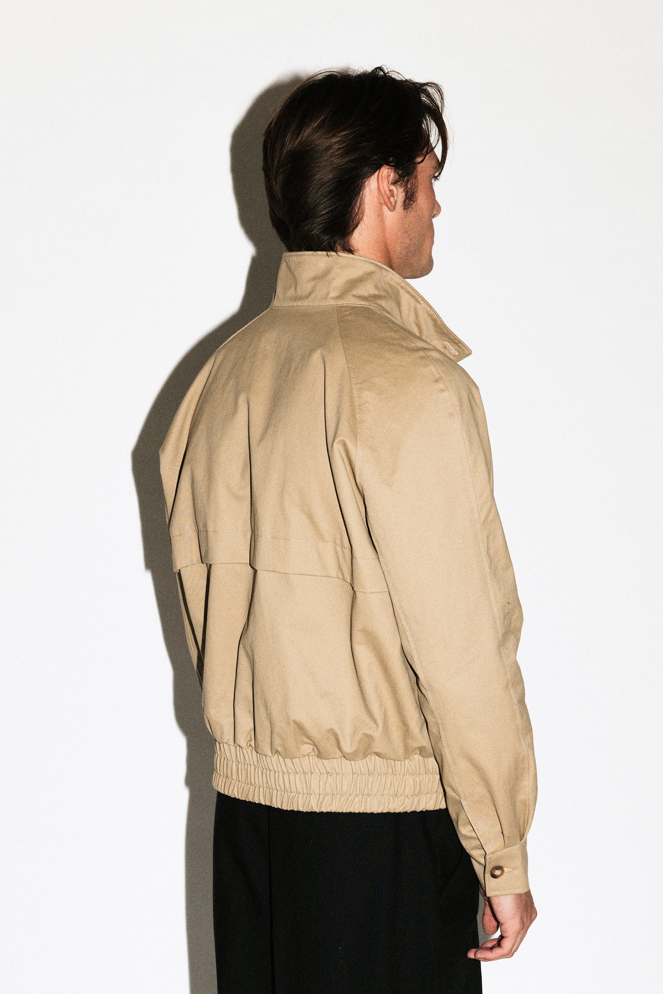 Terrace Suede Collar Harrington Jacket  |  Tan