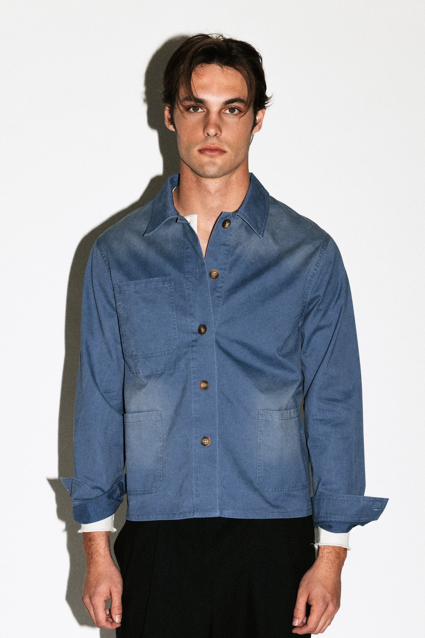 Mills Stonewashed Workwear Shirt  |  French Blue