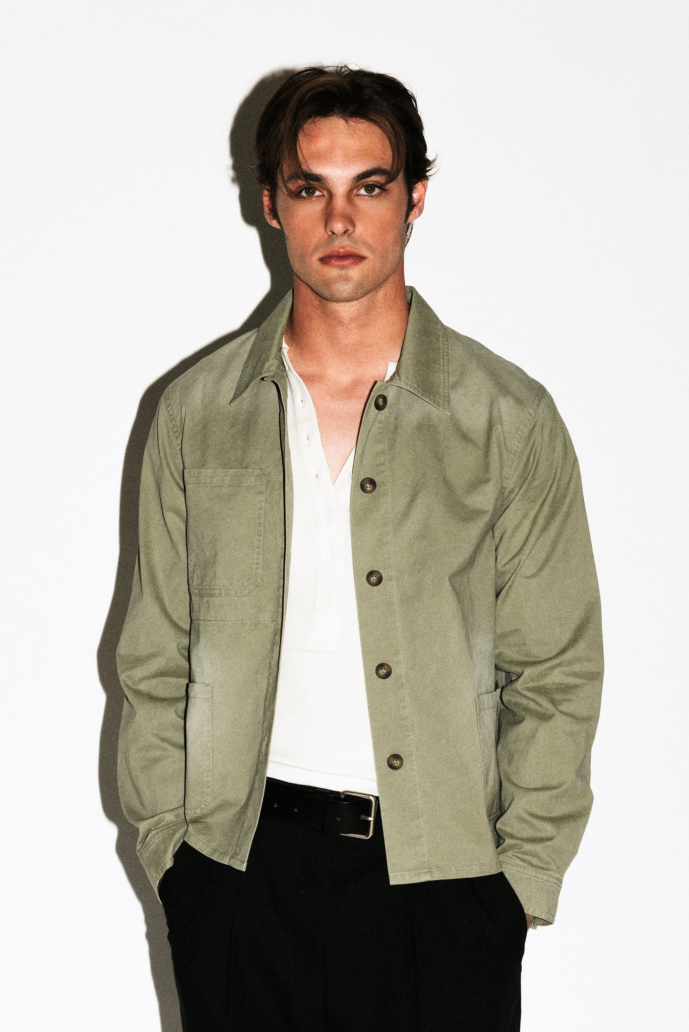 Mills Stonewashed Workwear Shirt  |  Sage