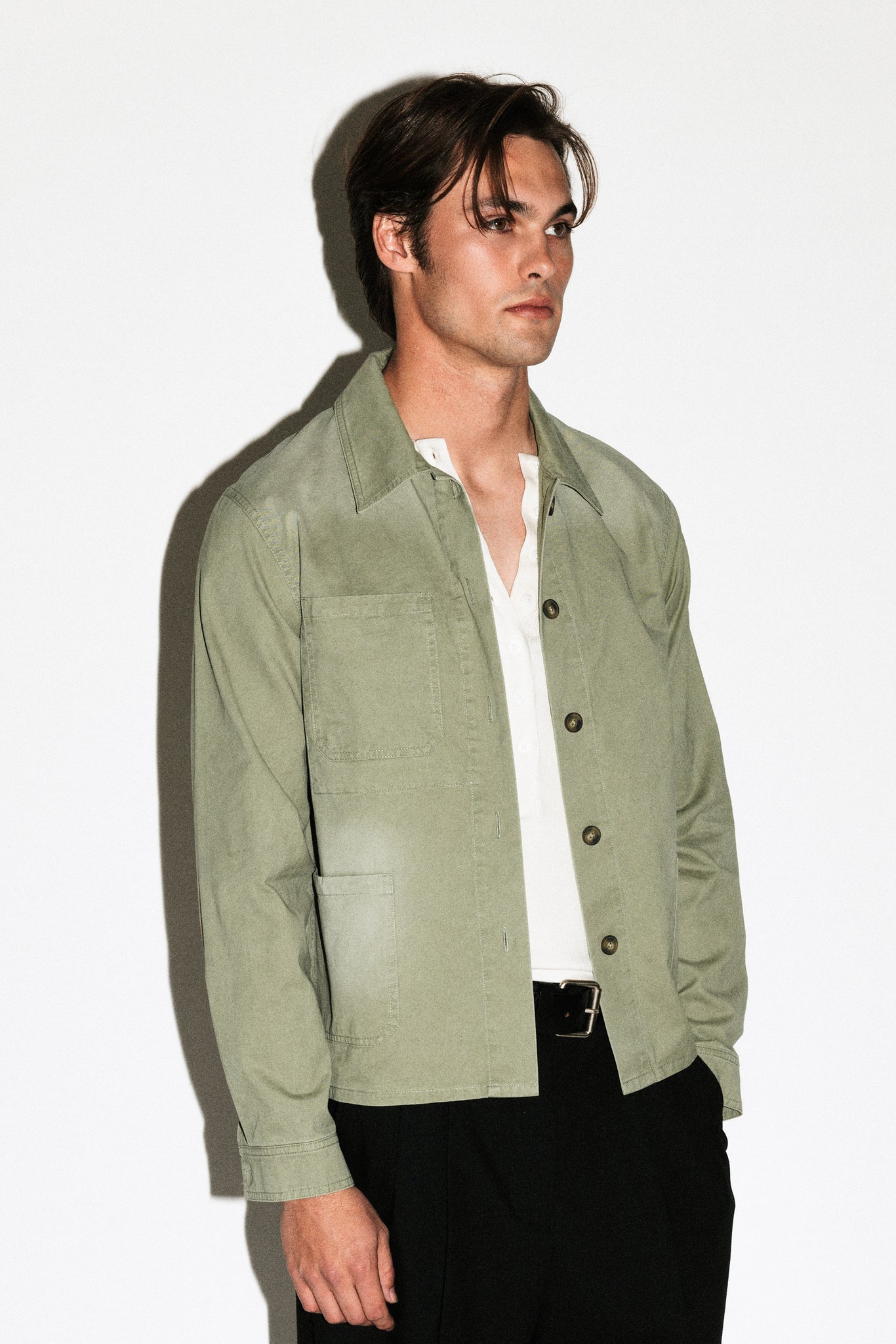 Mills Stonewashed Workwear Shirt  |  Sage