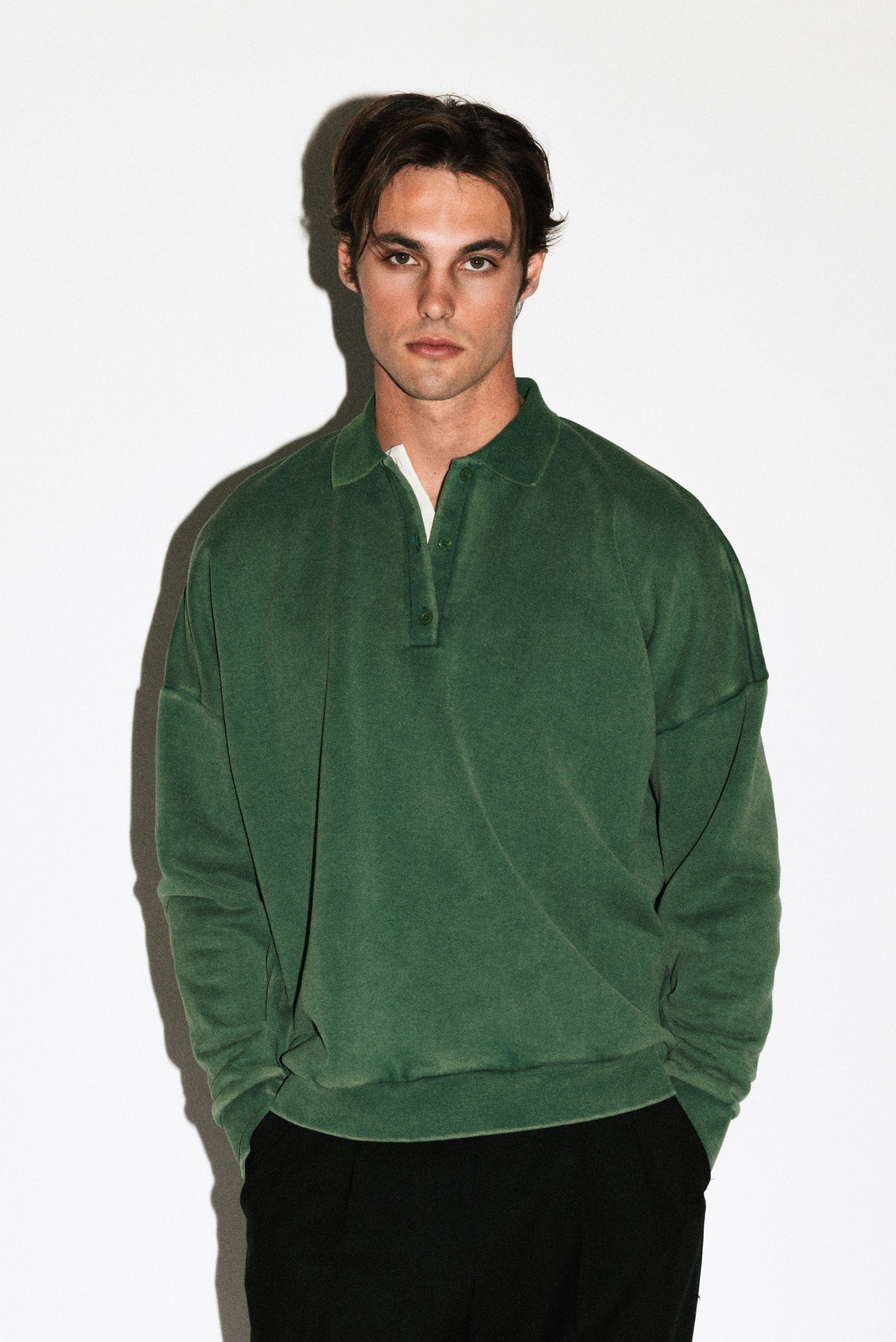 Pacific Oversized Collared Sweatshirt  |  Sunfaded Forest