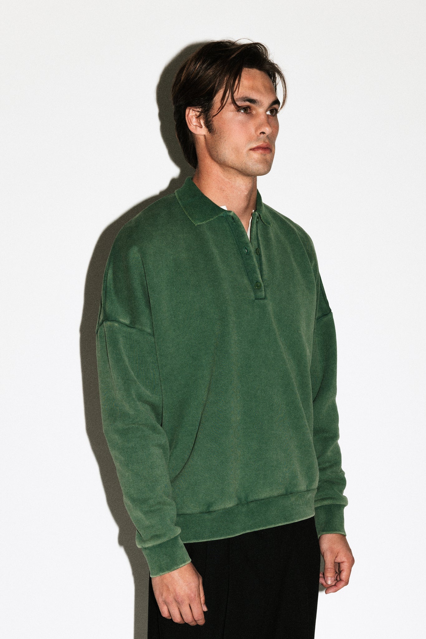 Pacific Oversized Collared Sweatshirt  |  Sunfaded Forest