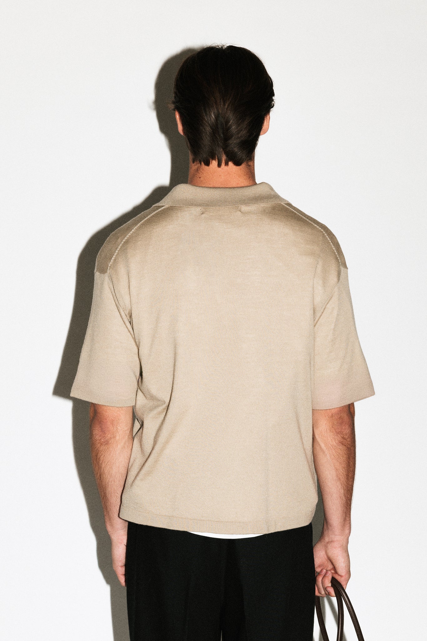 Deane Oversized Merino Polo  |  Travertine