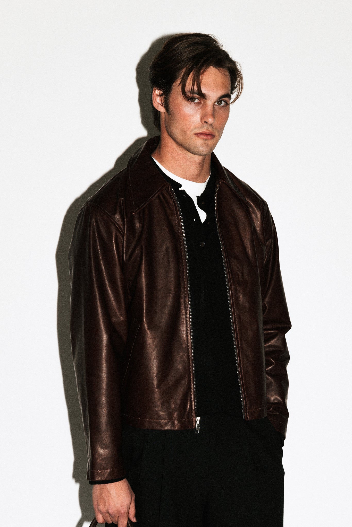 Fairfax Leather Blouson  |  Chocolate Brown