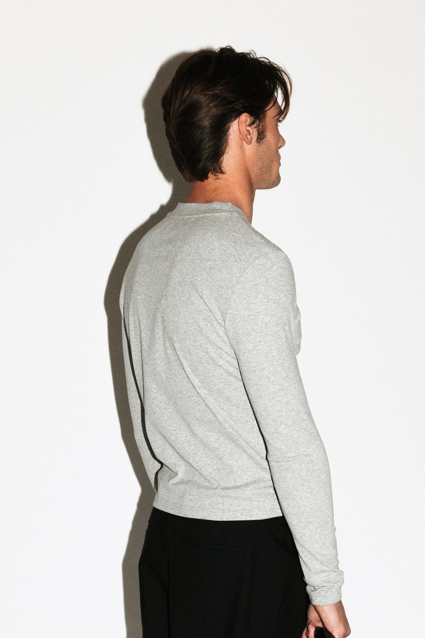 Benton Slim Long Sleeve Tee  |  Grey Melange