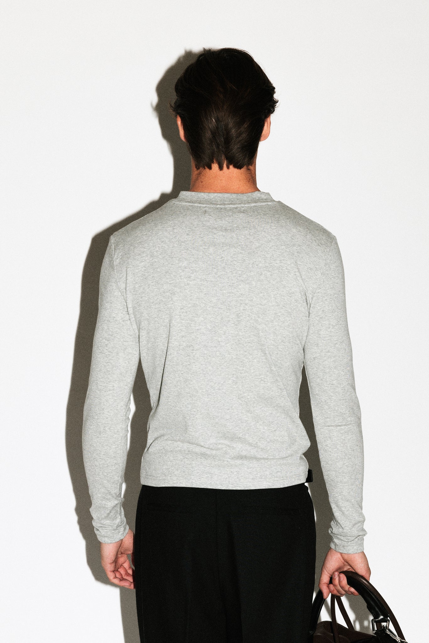 Benton Slim Long Sleeve Tee  |  Grey Melange