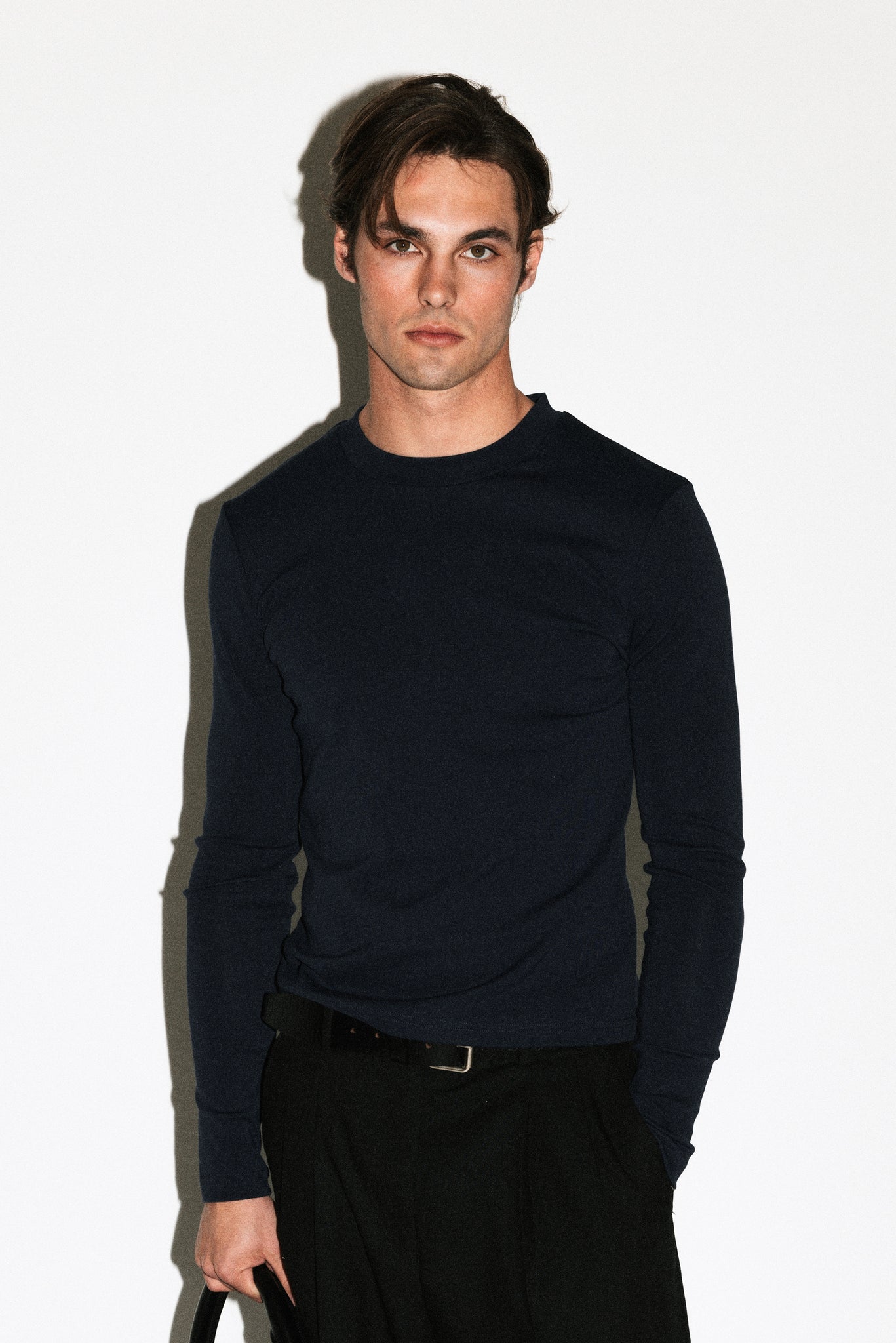 Benton Slim Long Sleeve Tee  |  Navy