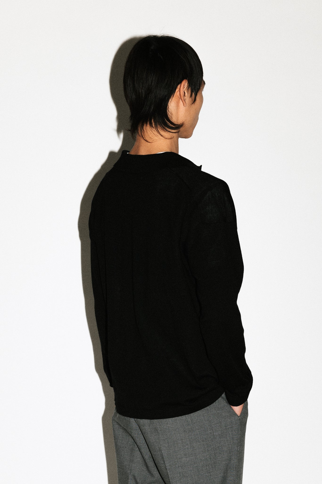 Lakeview Long Sleeve Merino Polo  |  Black