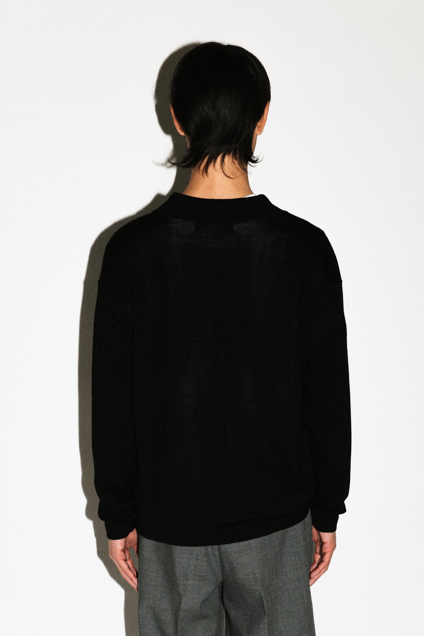 Lakeview Long Sleeve Merino Polo  |  Black