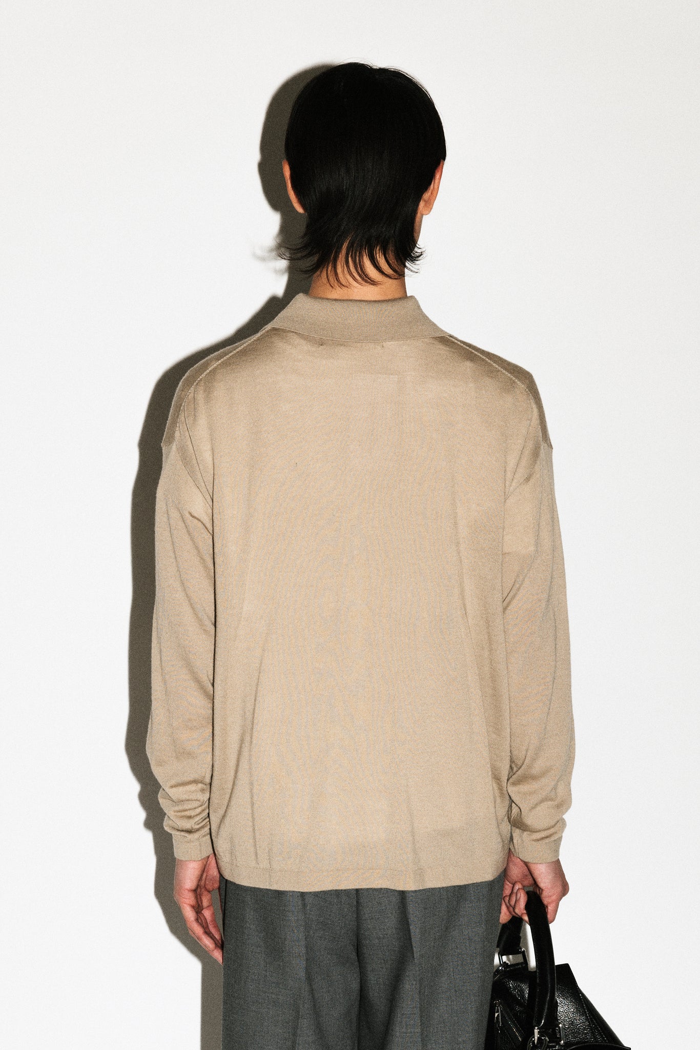 Lakeview Long Sleeve Merino Polo  |  Travertine