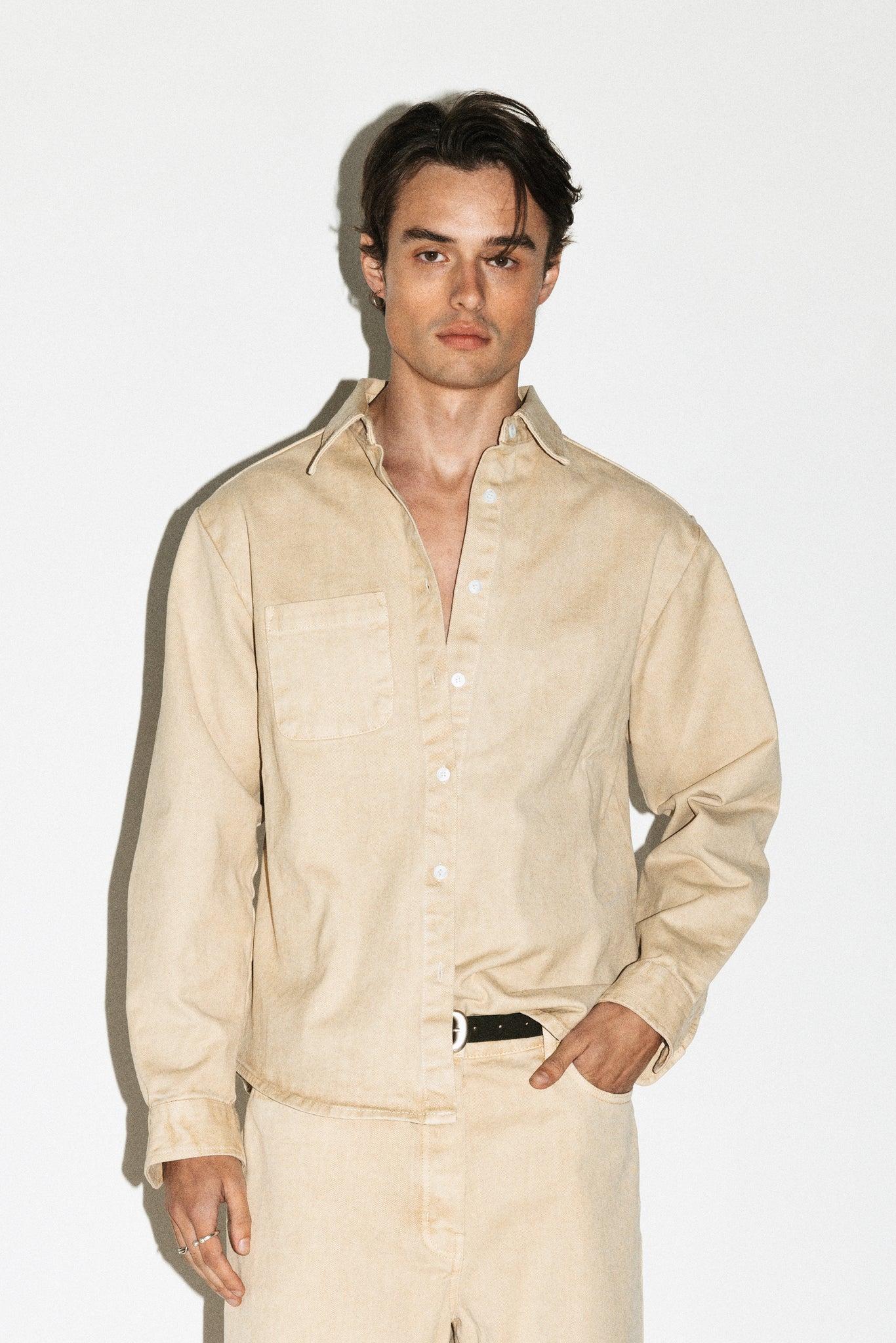 Beachwood Western Denim Shirt  |  Beige Rinse