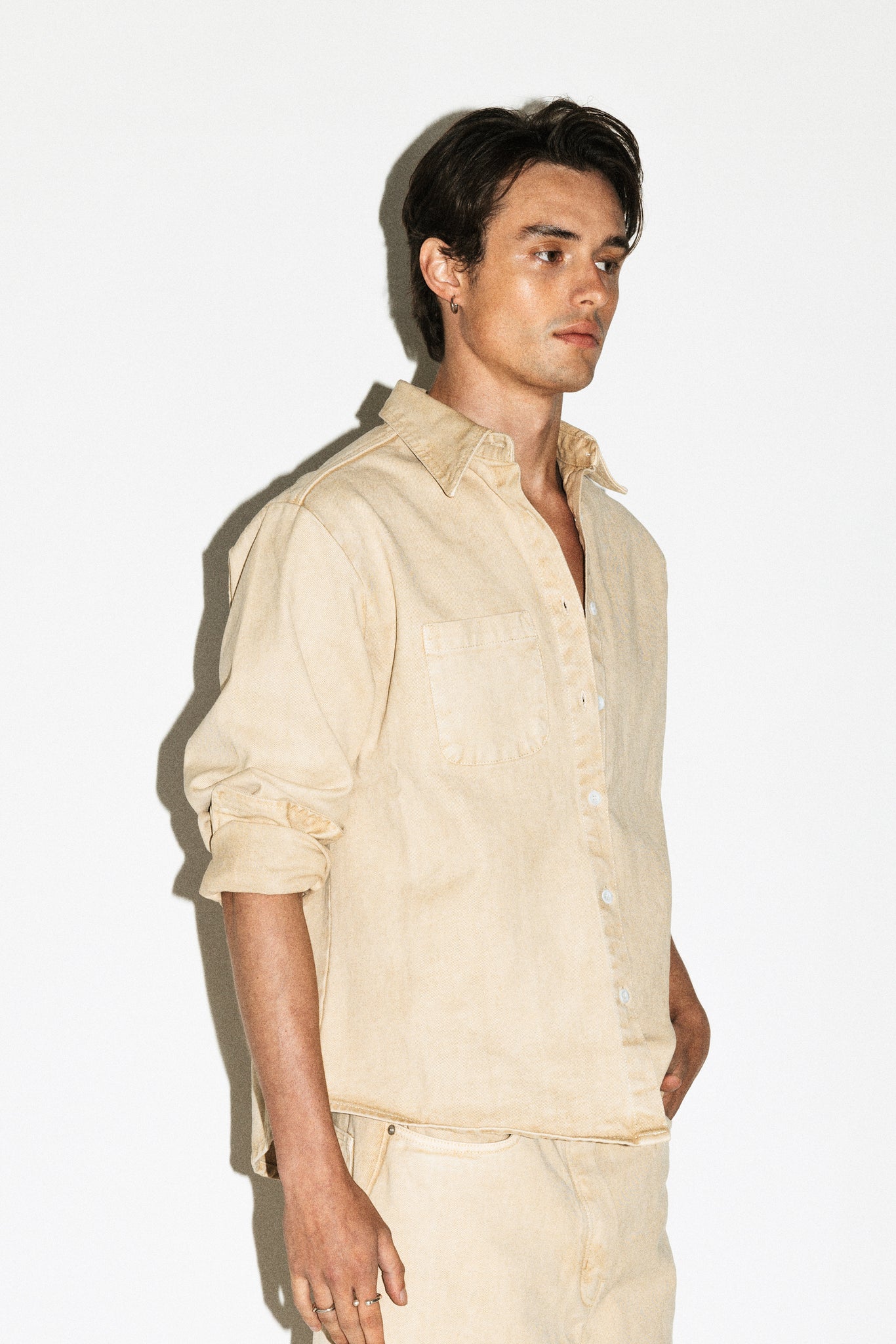 Beachwood Western Denim Shirt  |  Beige Rinse