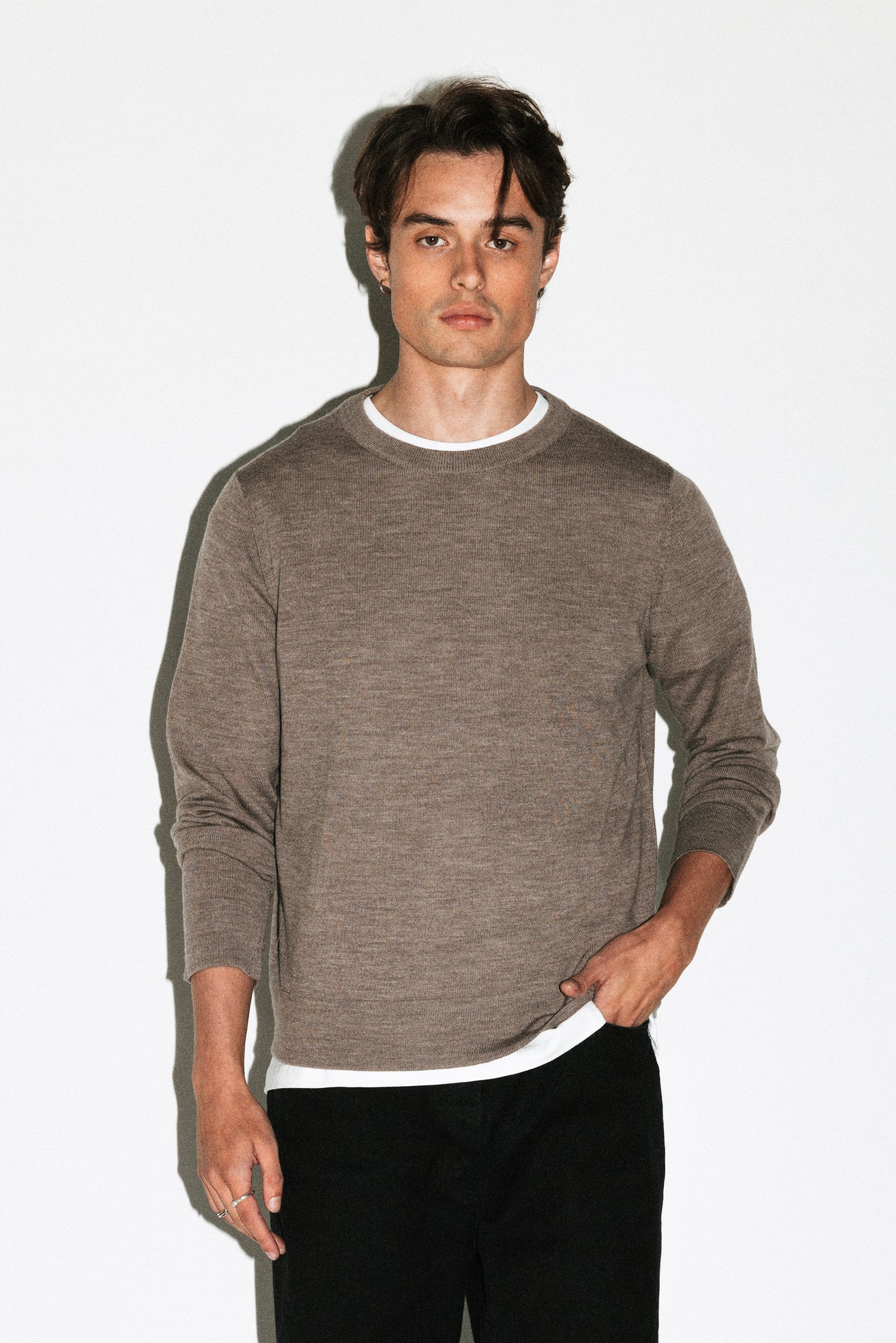 Hauser 90s Fit Crewneck Sweater  |  Oat