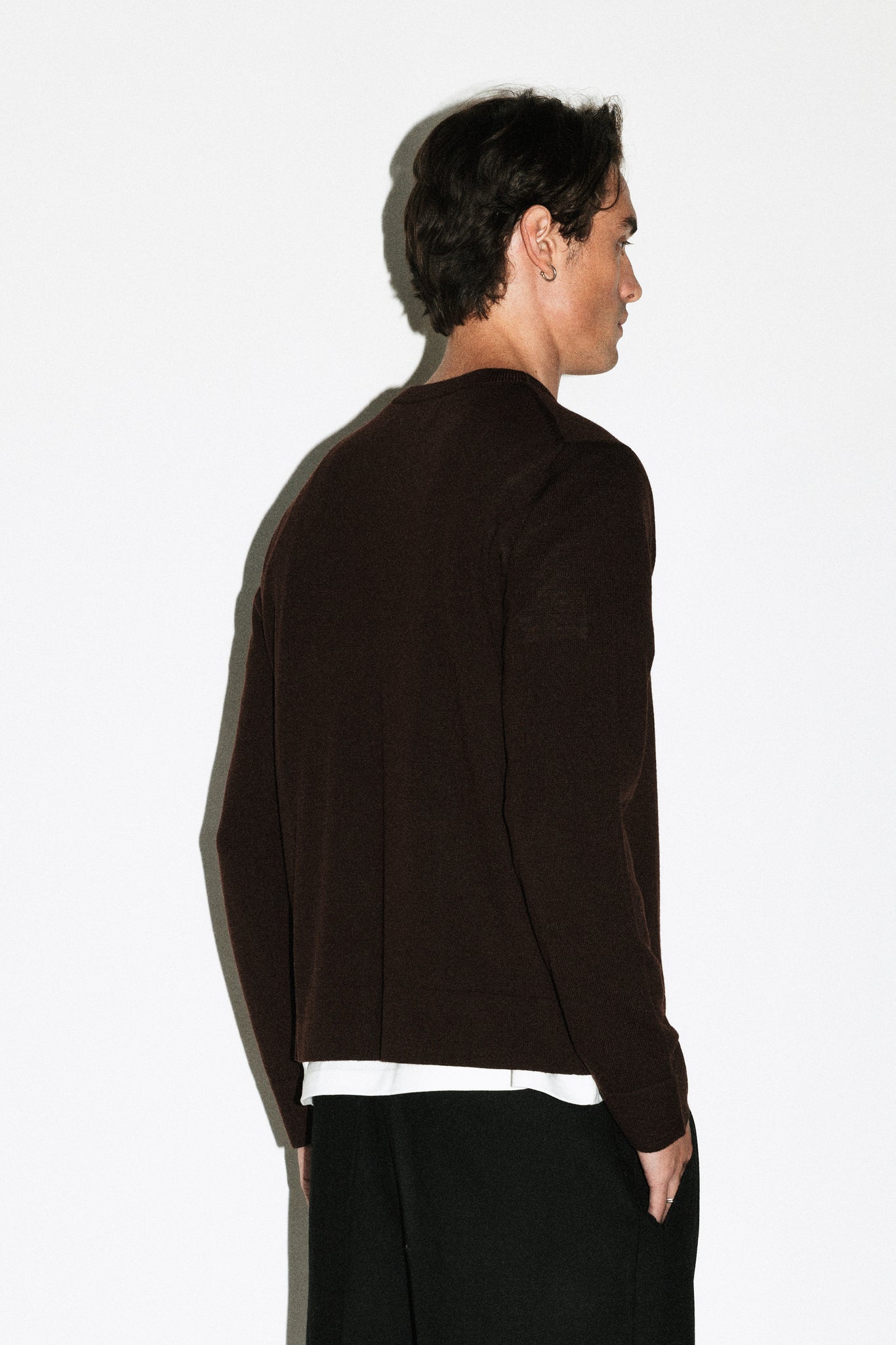 Hauser 90s Fit Crewneck Sweater  |  Chocolate Brown