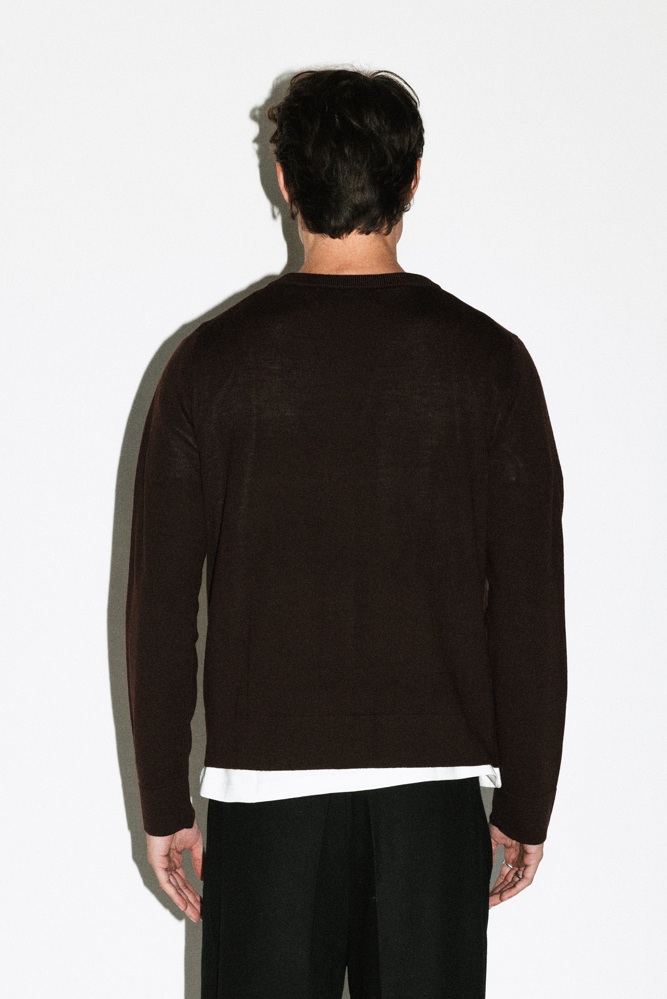 Hauser 90s Fit Crewneck Sweater  |  Chocolate Brown