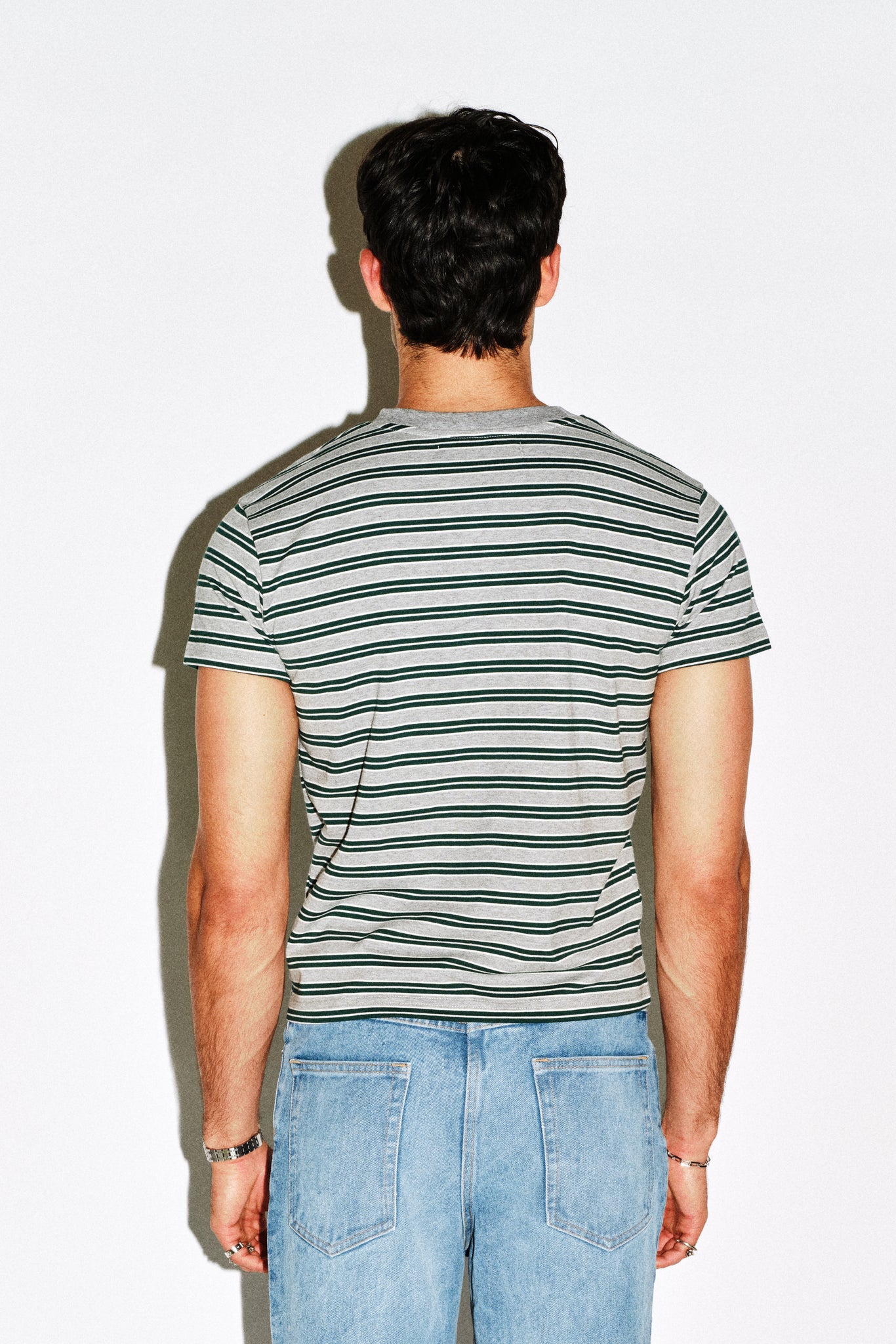 Frank Striped Baby Tee | Cropped Stripe Cotton Tee | California Arts