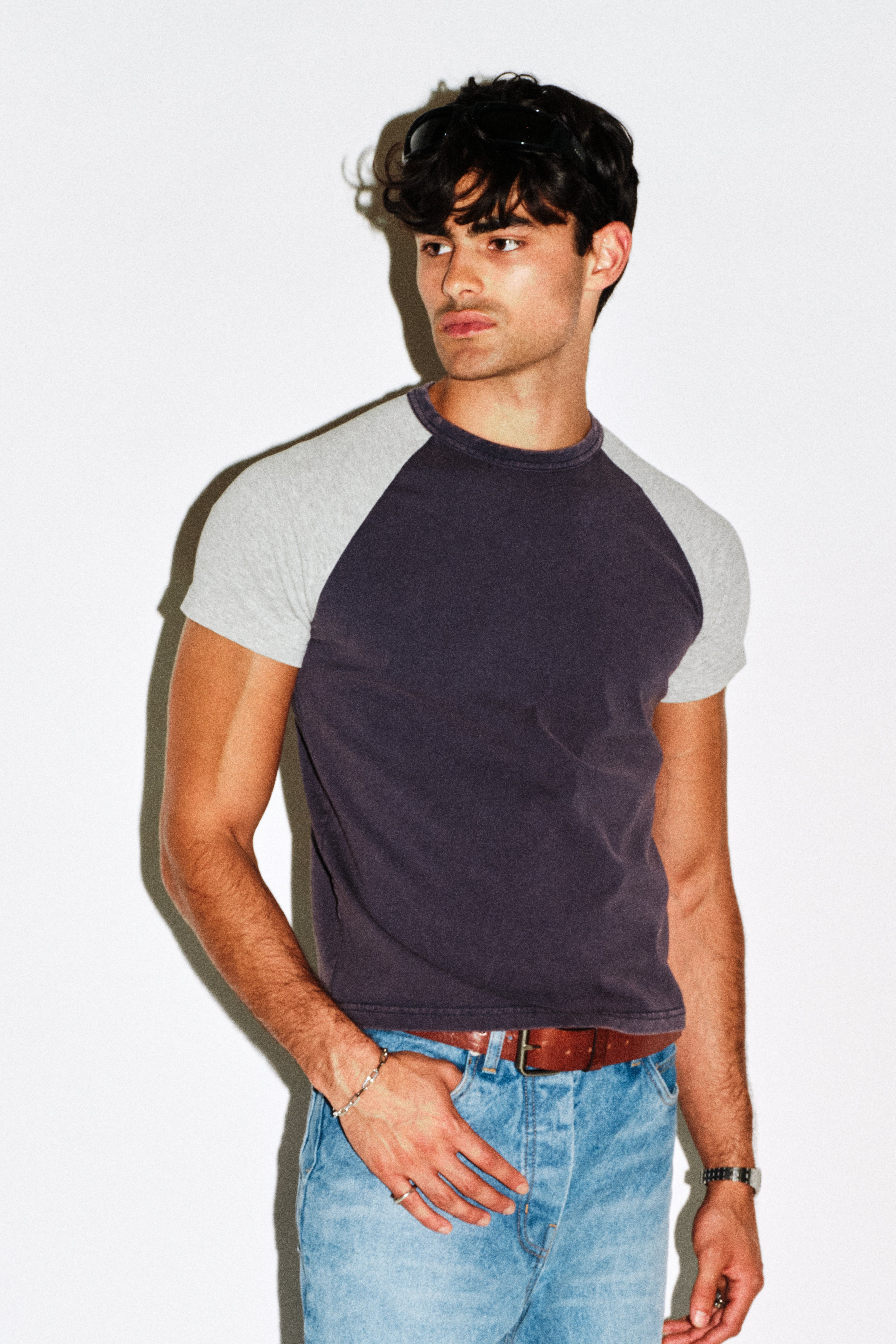 Sunfaded Navy Gray Raglan