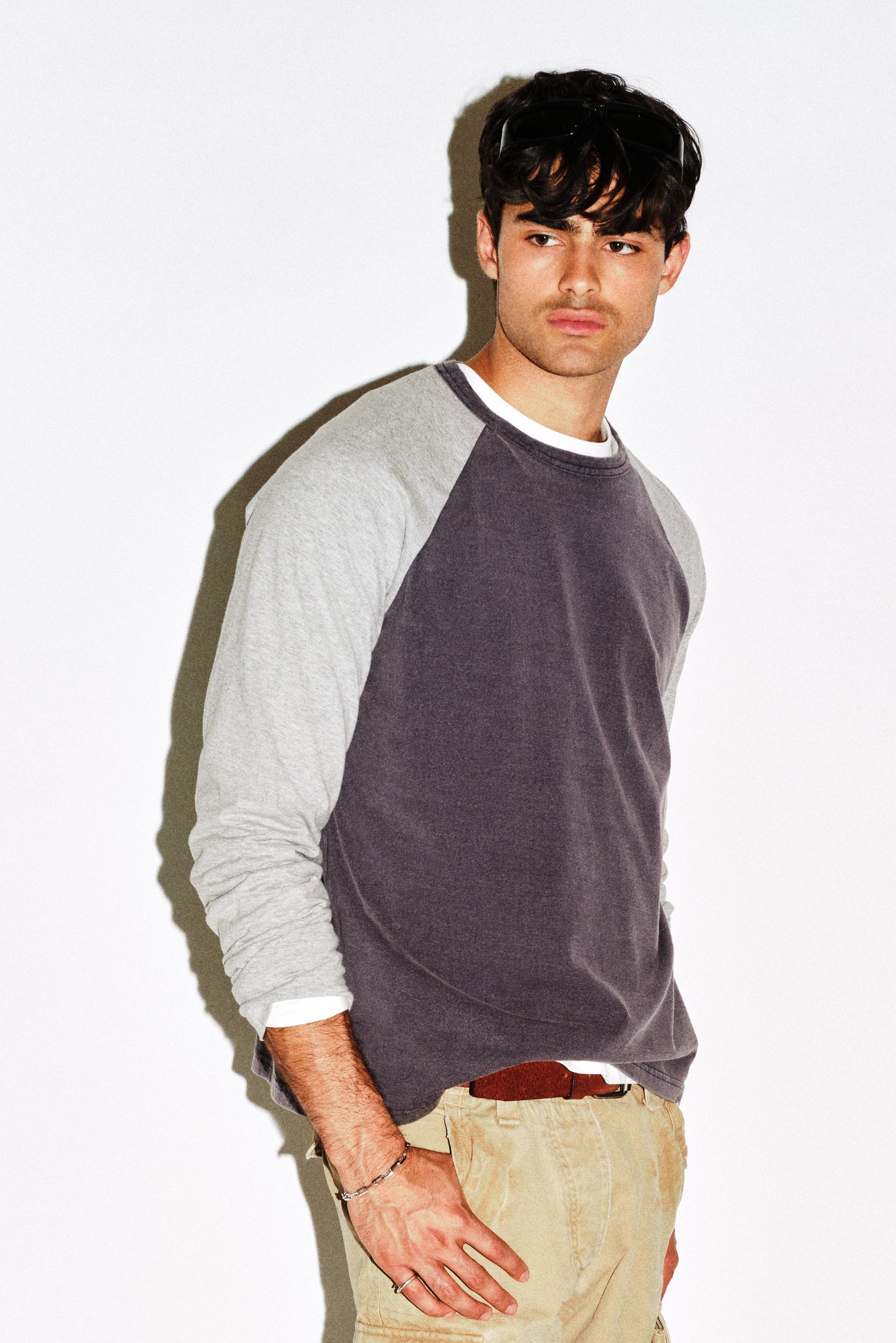 Sunfaded Navy Gray Raglan