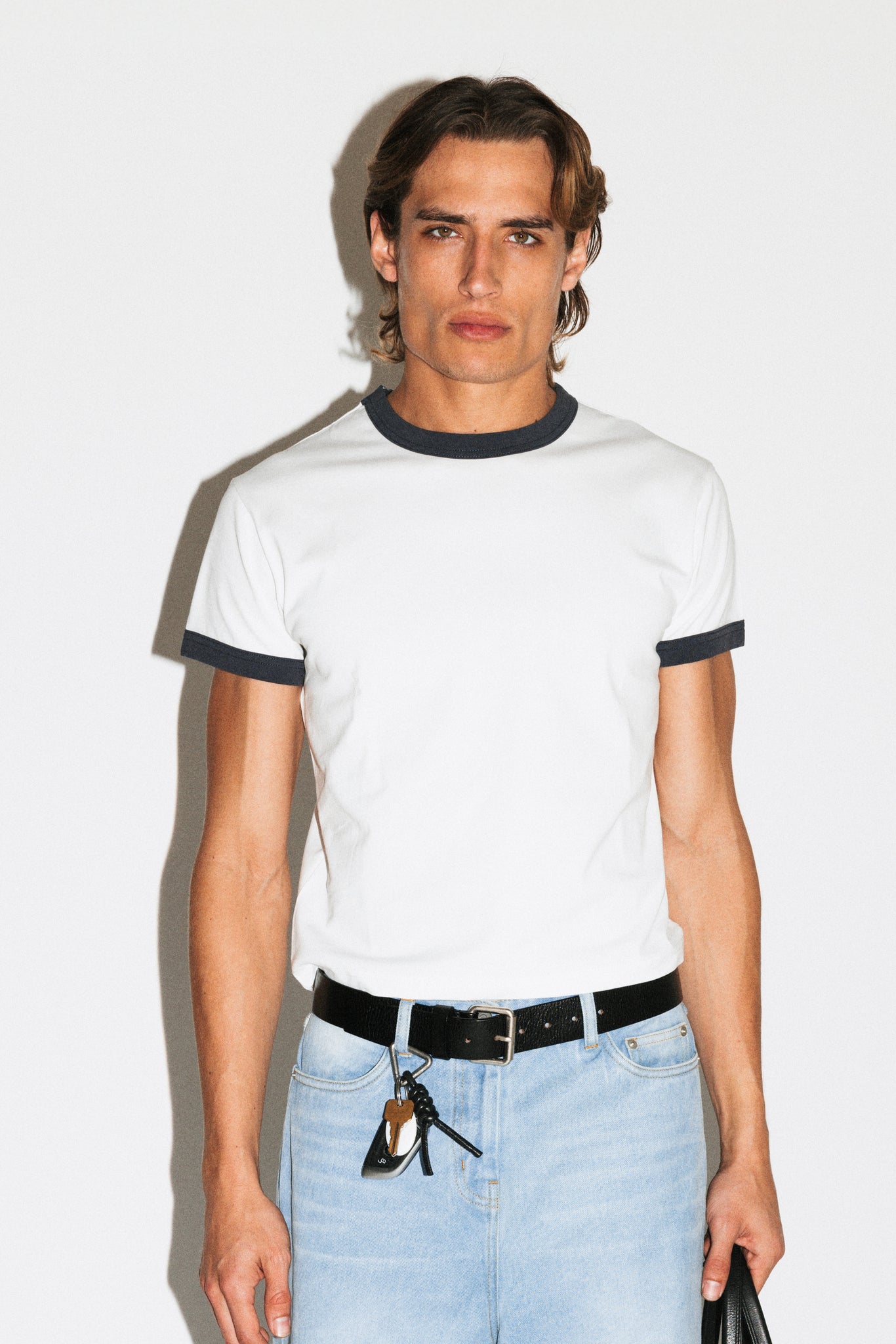Frank Baby Tee  |  Navy Ringer