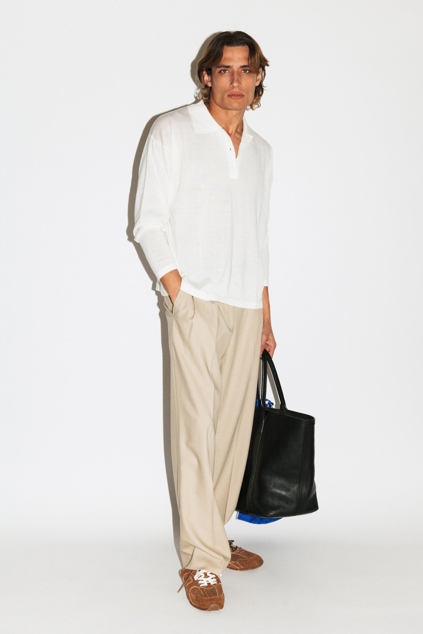 Dume Wide-Leg Ultra-Pleated Trouser  |  Oyster