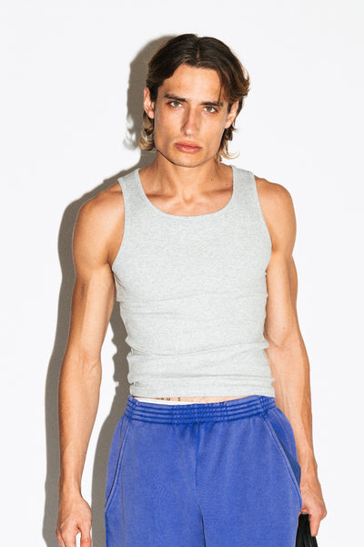 Speedway Slim Tank | Grey Melange – California Arts
