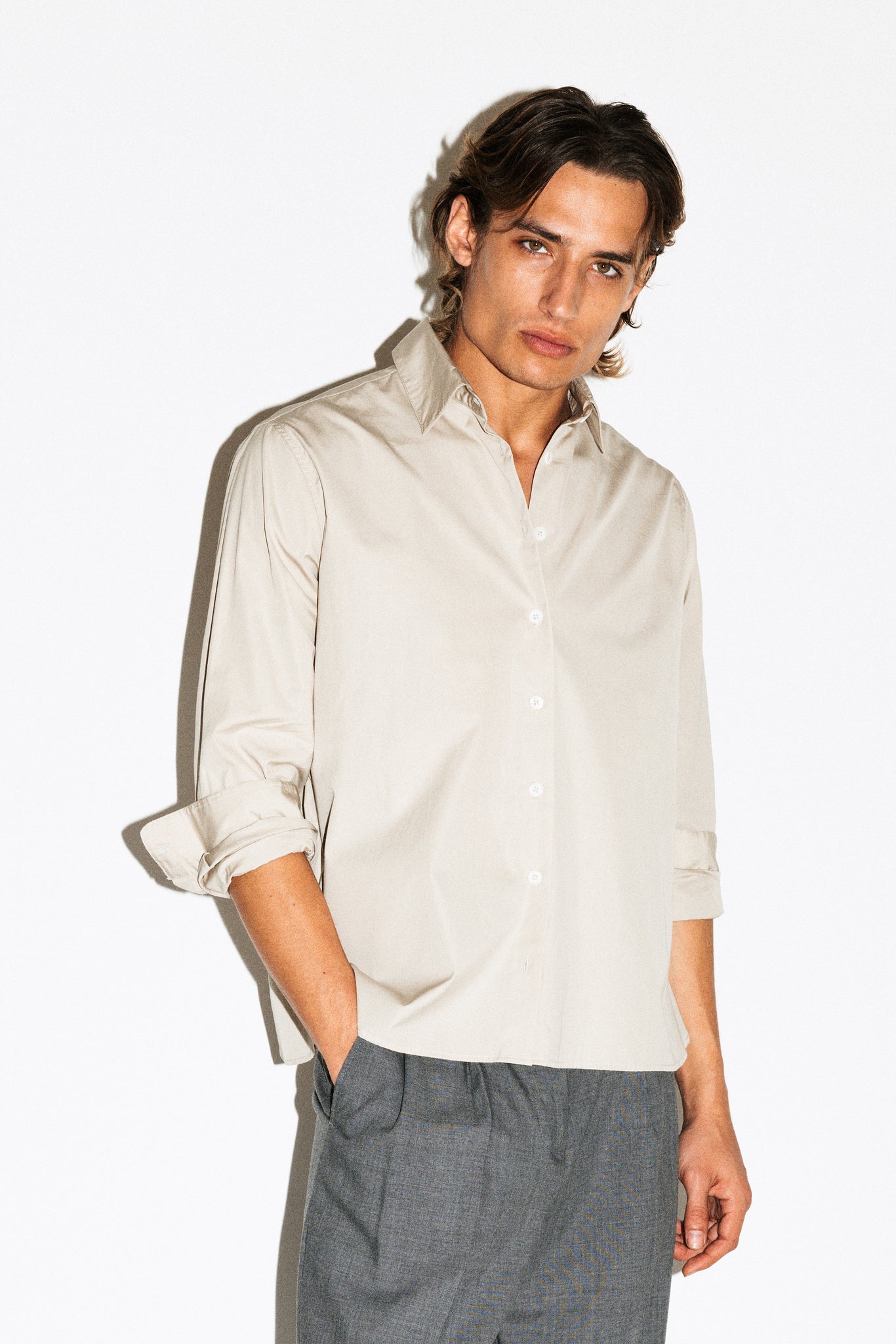 Rexford Classic Button Up Shirt  |  Stone
