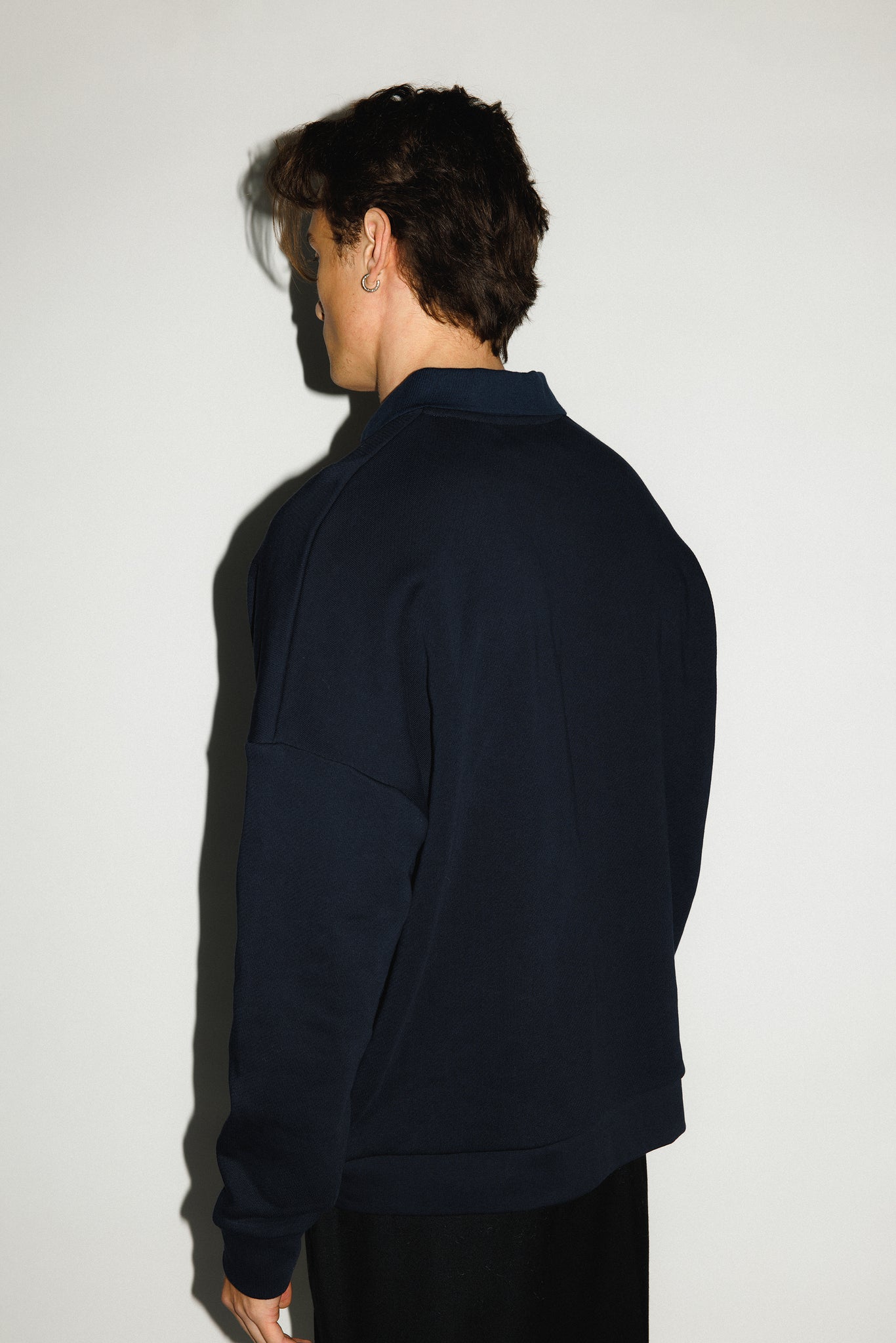 Pacific Oversized Collared Sweatshirt | Navy – California Arts