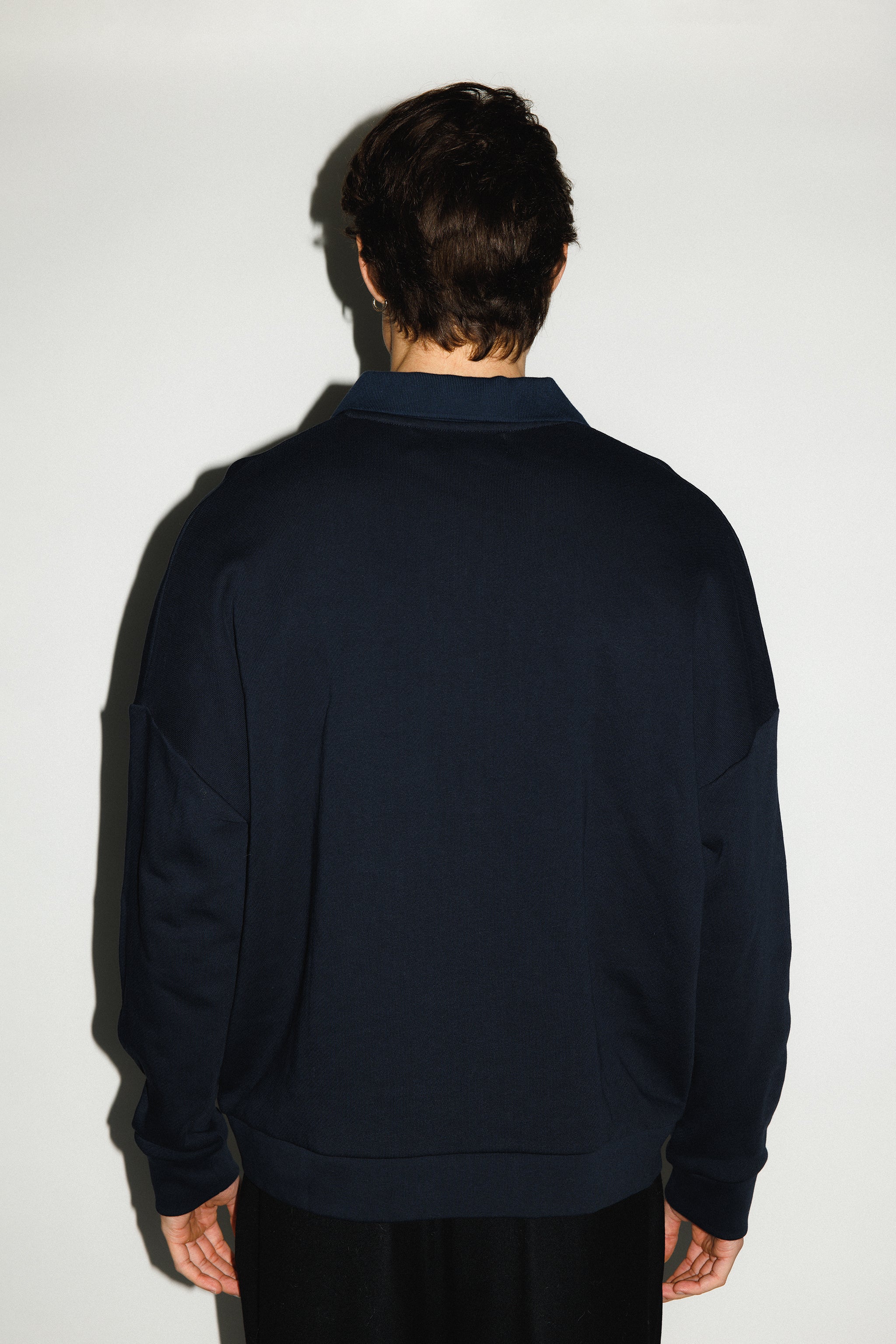 Pacific Oversized Collared Sweatshirt | Navy – California Arts