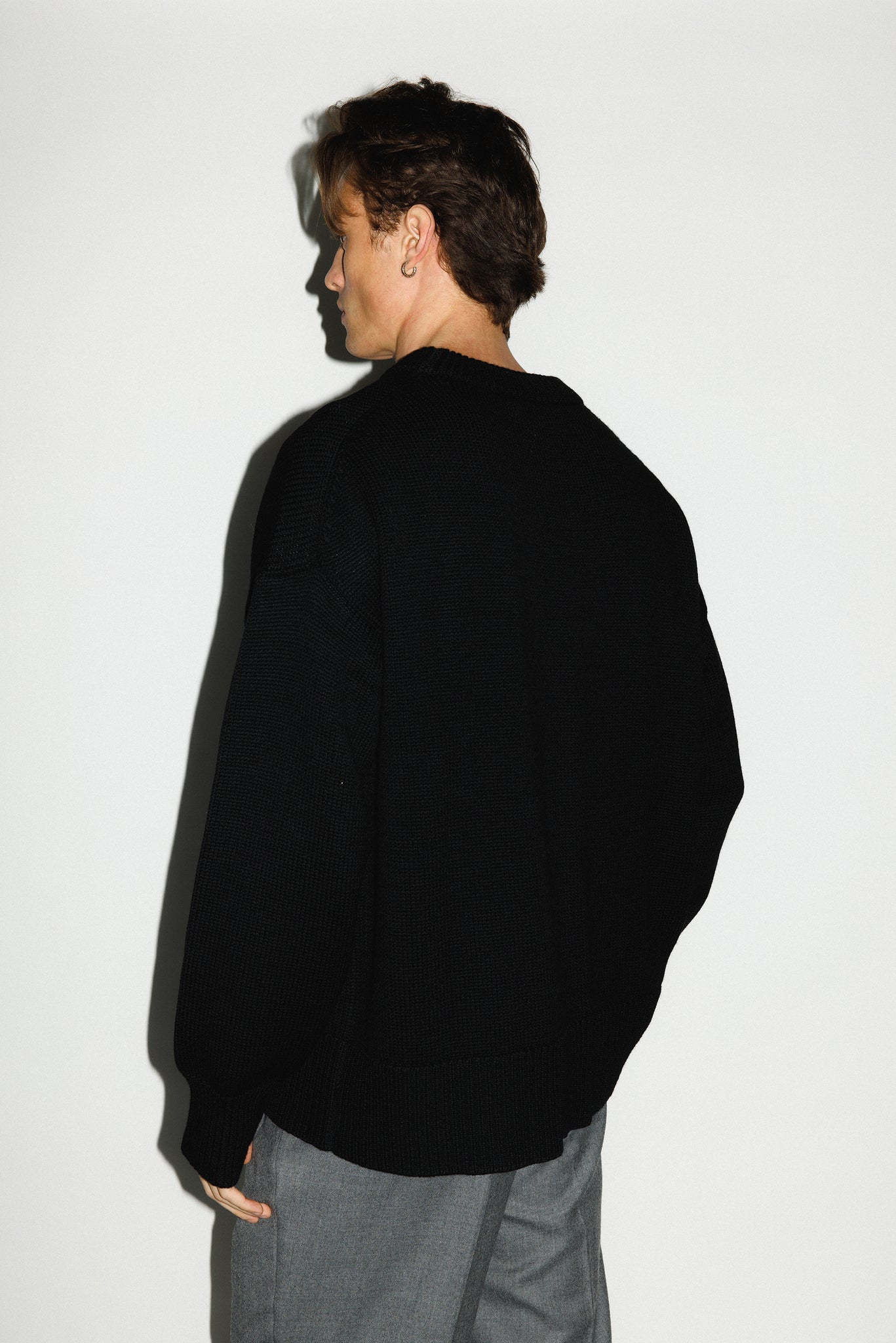 Palos Oversized Crew-Neck Sweater  |  Black